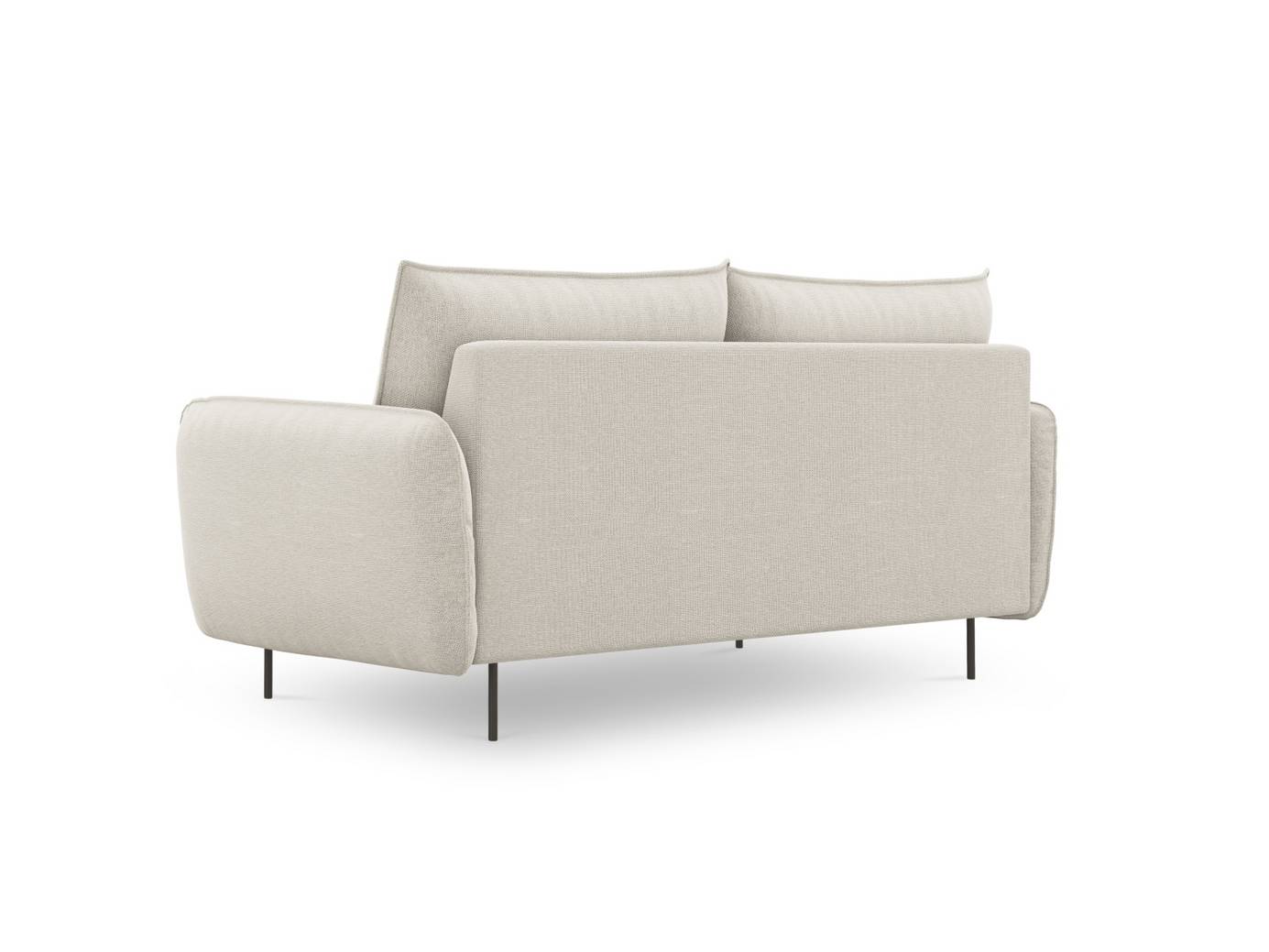Cosmopolitan Design sofa, "Vienna", 2-seter, 160 × 92 × 95 cm, Positano, svarte metallben