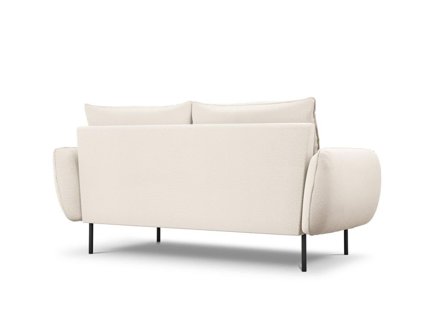 Cosmopolitan Design bouclé-sofa, "Vienna", 2-seter, 160 × 92 × 95 cm, Ascot, svarte metallben
