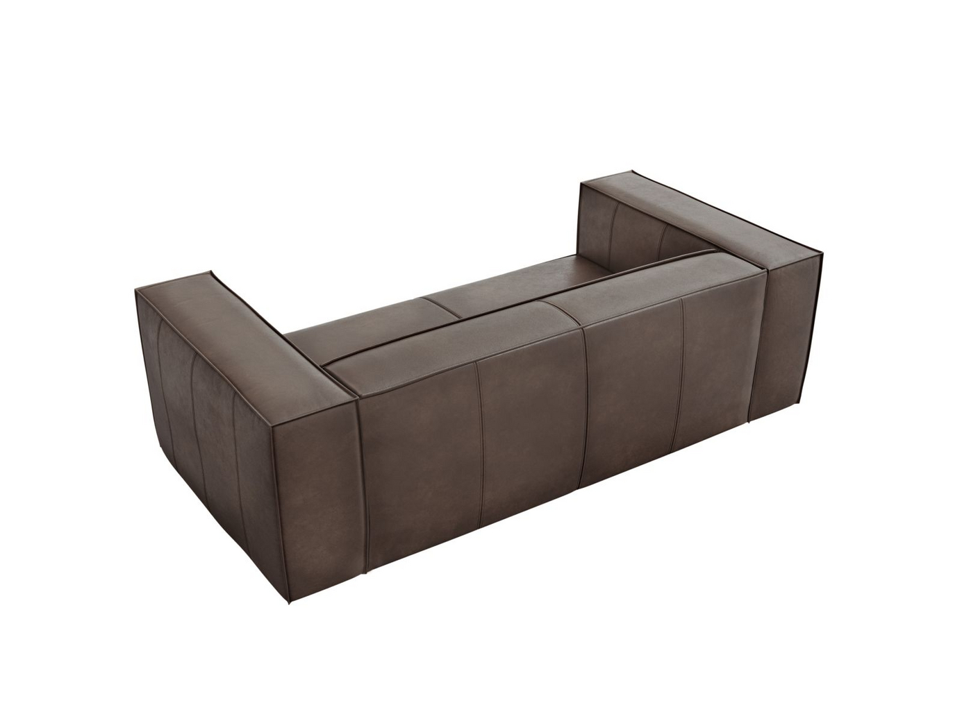 Cosmopolitan Design ekte skinn sofa, "Turin", 2-seter, 212 × 100 × 68 cm, Granada, ben i svart bøk
