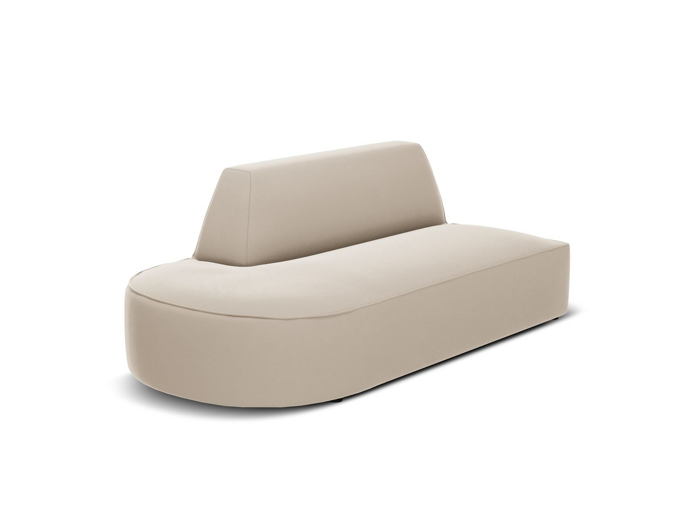 Cosmopolitan Design venstrevendt fløyelsmodulsofa, "Siena", 2-seter, 181 × 93 × 69 cm, Salvador, svarte plastben