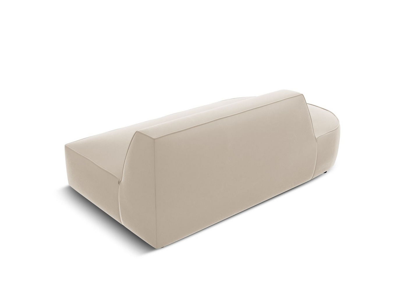 Cosmopolitan Design venstrevendt fløyelsmodulsofa, "Siena", 2-seter, 181 × 93 × 69 cm, Salvador, svarte plastben