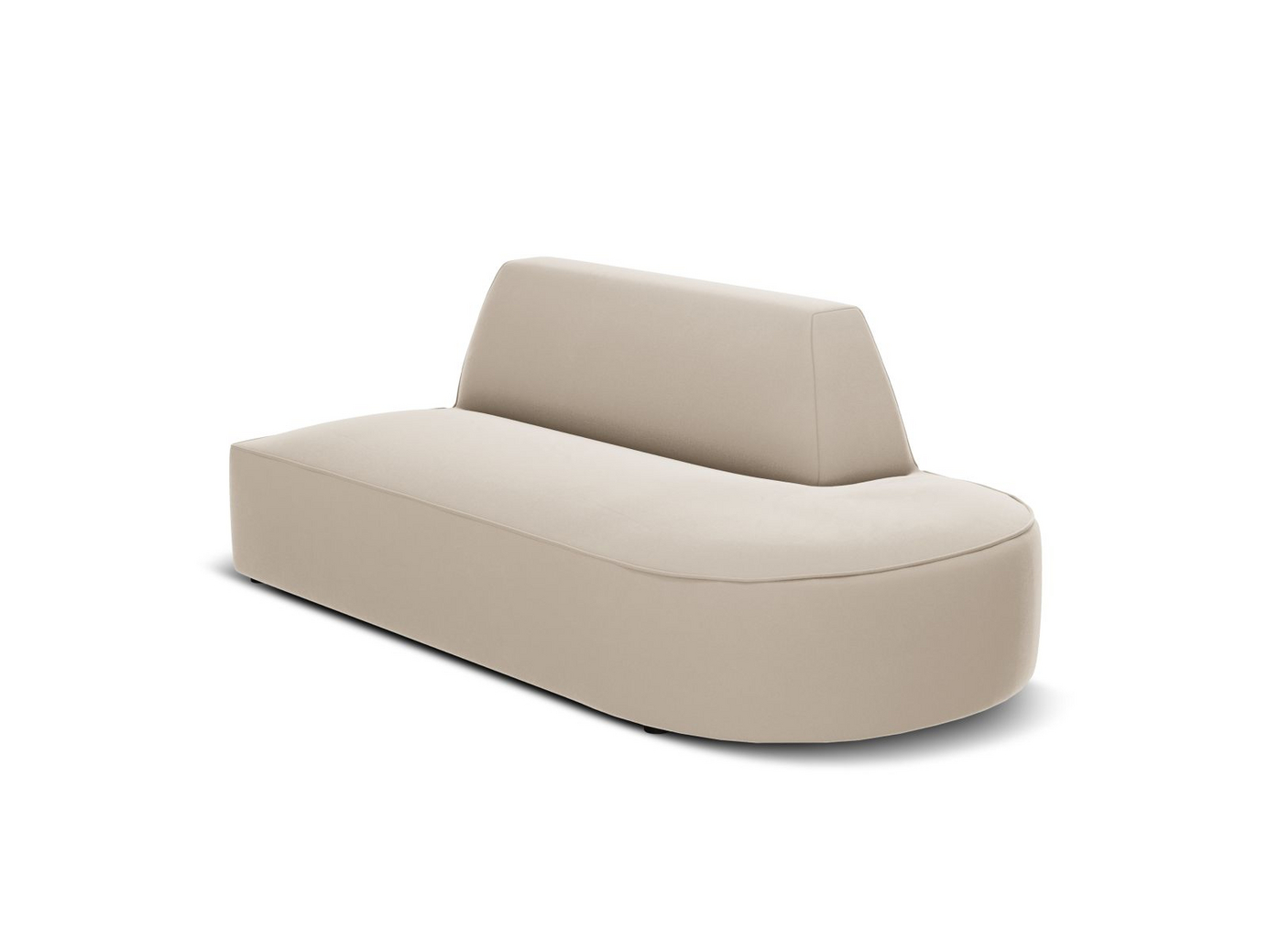 Cosmopolitan Design høyrevendt fløyelsmodulsofa, "Siena", 2-seter, 181 × 93 × 69 cm, Salvador, svarte plastben