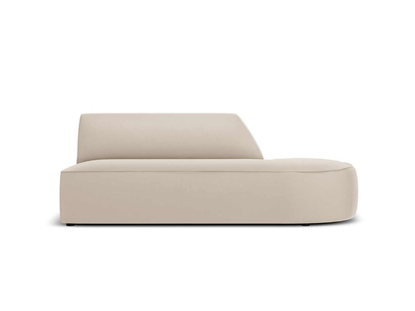 Cosmopolitan Design høyrevendt fløyelsmodulsofa, "Siena", 2-seter, 181 × 93 × 69 cm, Salvador, svarte plastben