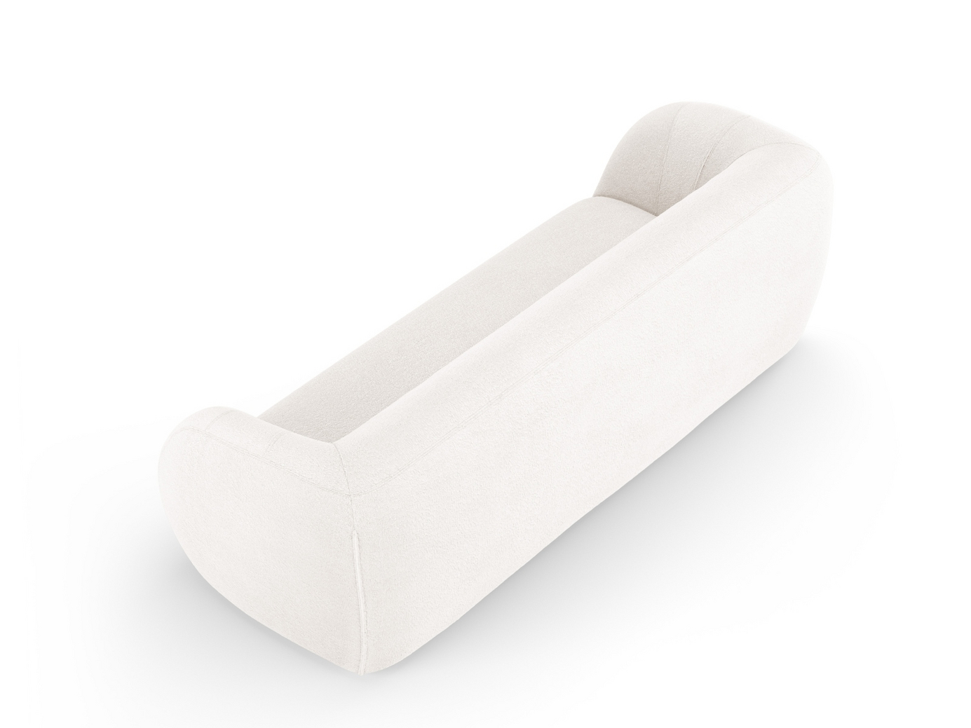 Cosmopolitan Design bouclé-sofa, "Essen", 3-seter, 230 × 95 × 86 cm, Baloo, svarte plastben