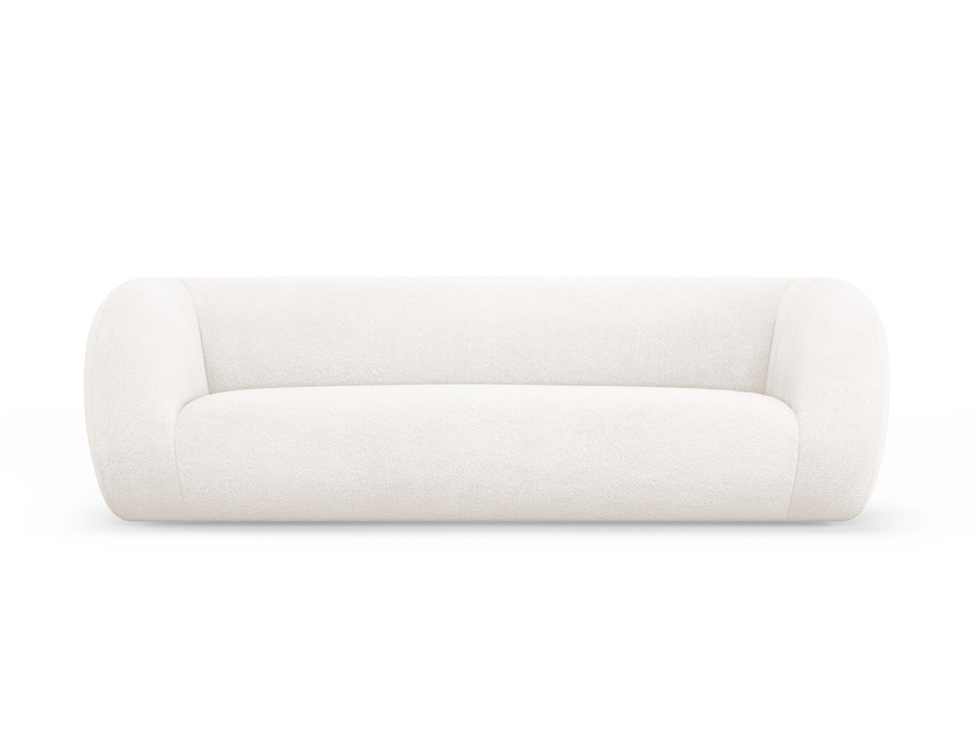 Cosmopolitan Design bouclé-sofa, "Essen", 3-seter, 230 × 95 × 86 cm, Baloo, svarte plastben