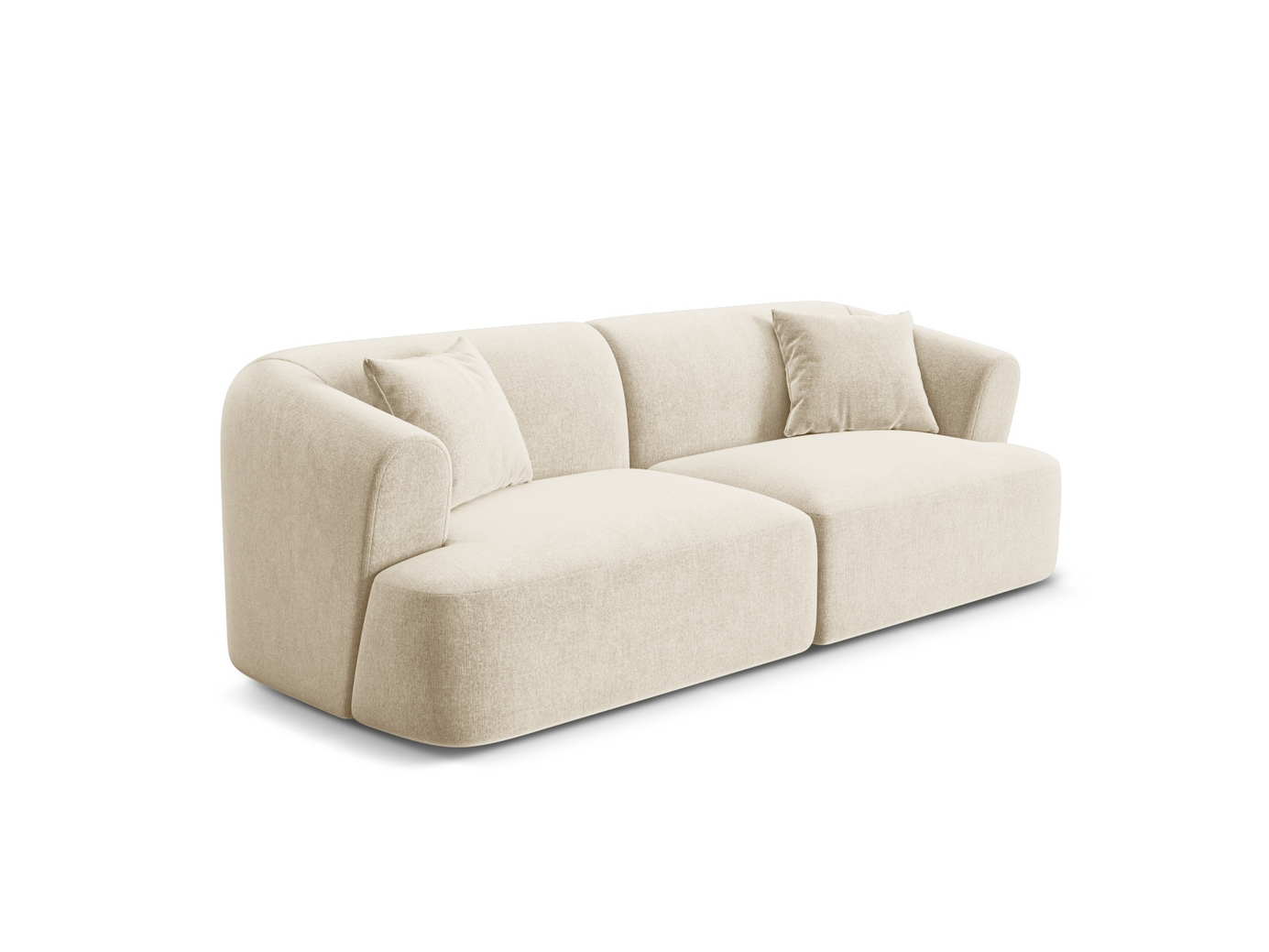 Cosmopolitan Design fløyelsmodulsofa, "Campi", 3-seter, 220 × 90 × 70 cm, Vogue, svarte plastben