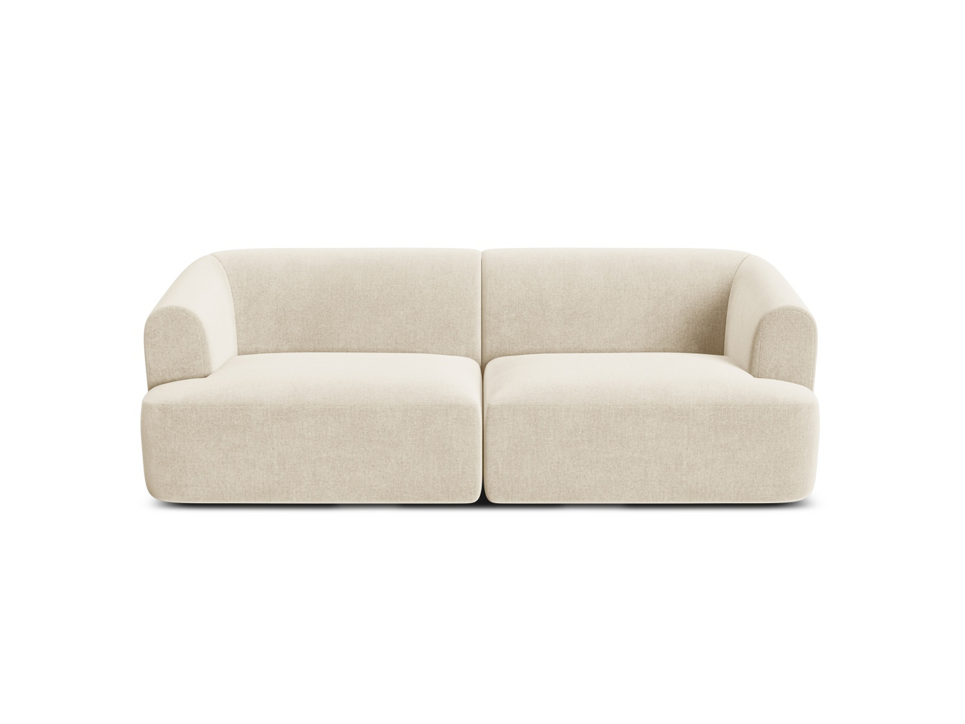 Cosmopolitan Design fløyelsmodulsofa, "Campi", 3-seter, 220 × 90 × 70 cm, Vogue, svarte plastben