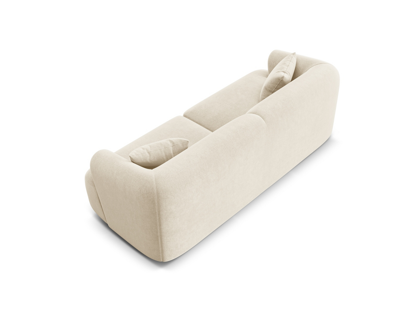 Cosmopolitan Design fløyelsmodulsofa, "Campi", 3-seter, 220 × 90 × 70 cm, Vogue, svarte plastben