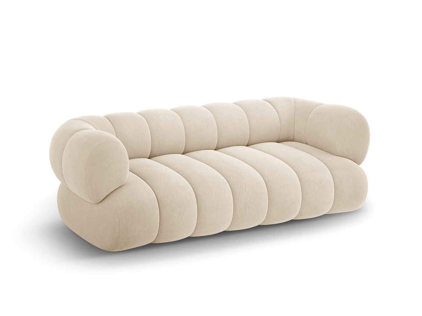 Cosmopolitan Design fløyelssofa, "Koge", 3-seter, 210 × 95 × 70 cm, Vogue, svarte plastben