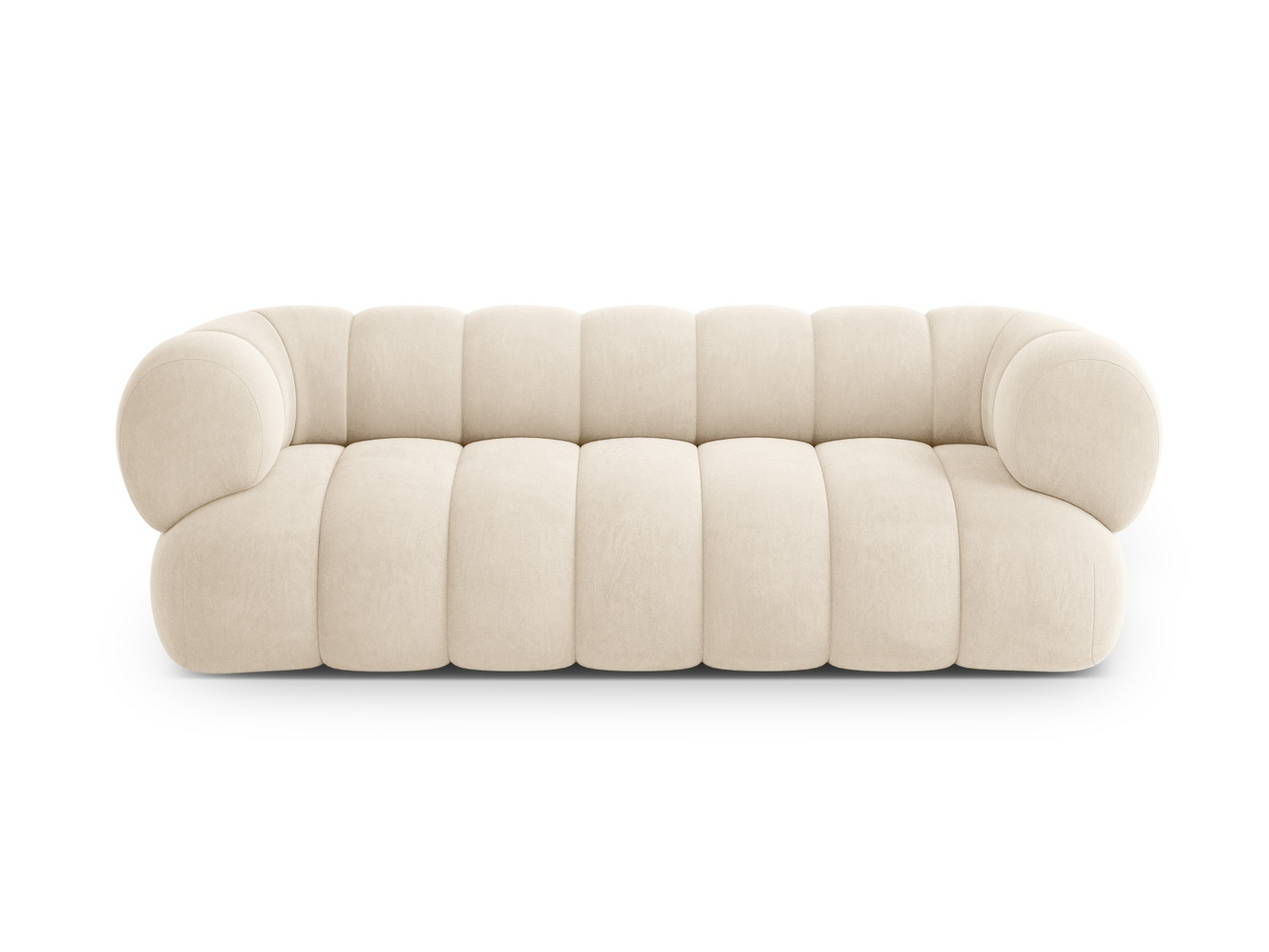 Cosmopolitan Design fløyelssofa, "Koge", 3-seter, 210 × 95 × 70 cm, Vogue, svarte plastben