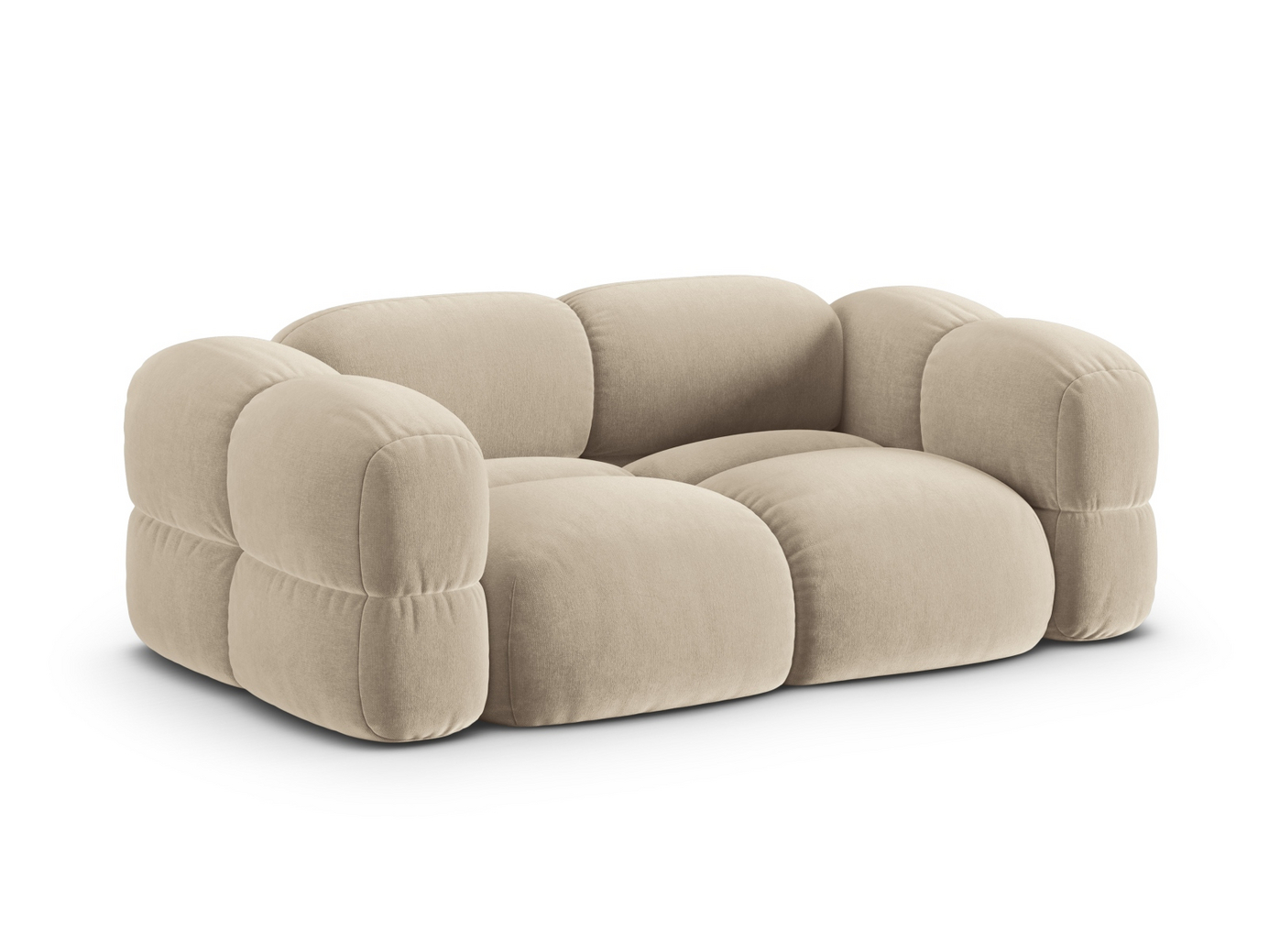 Cosmopolitan Design fløyelssofa, "Loretto", 3-seter, 210 × 100 × 68 cm, Vogue, svarte plastben
