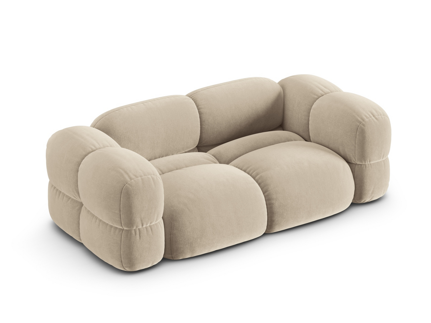 Cosmopolitan Design fløyelssofa, "Loretto", 3-seter, 210 × 100 × 68 cm, Vogue, svarte plastben