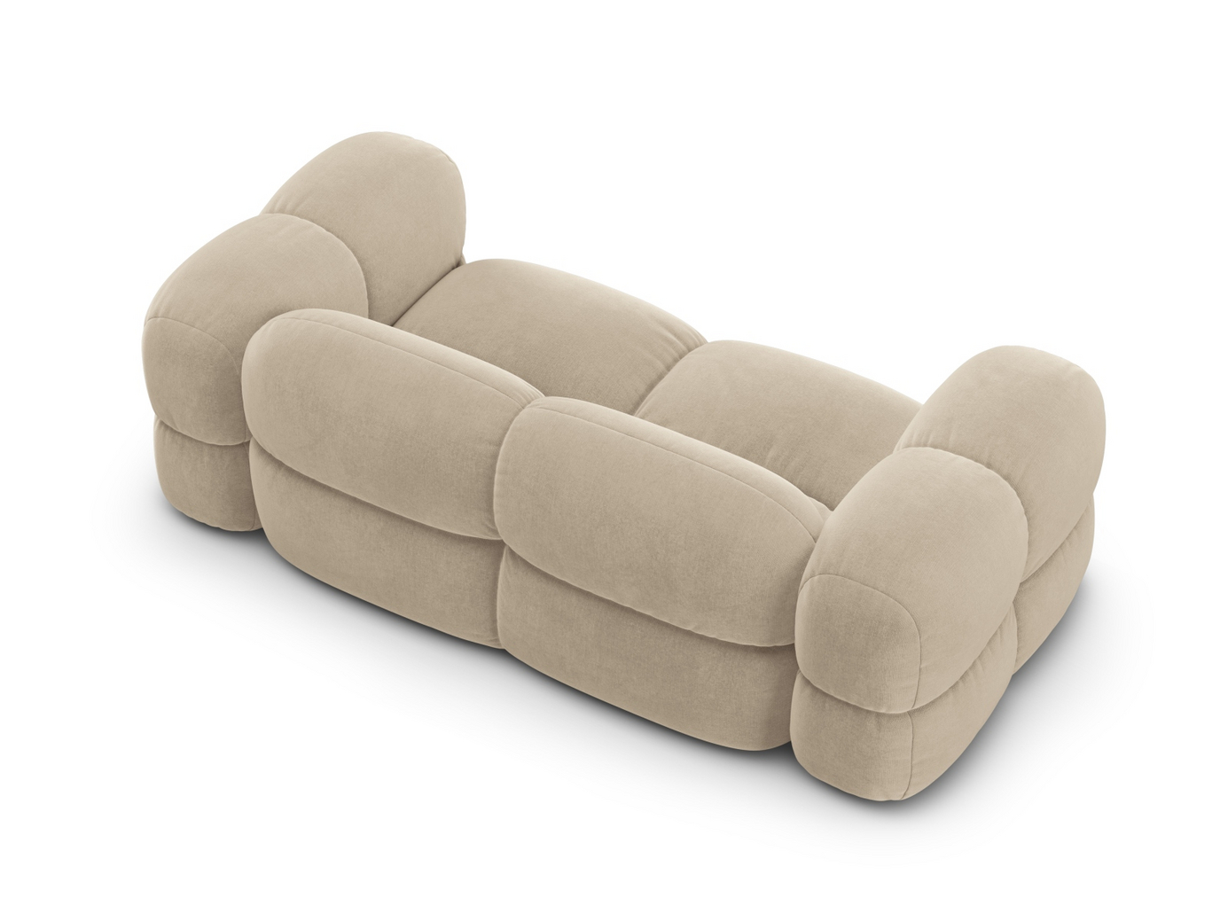 Cosmopolitan Design fløyelssofa, "Loretto", 3-seter, 210 × 100 × 68 cm, Vogue, svarte plastben