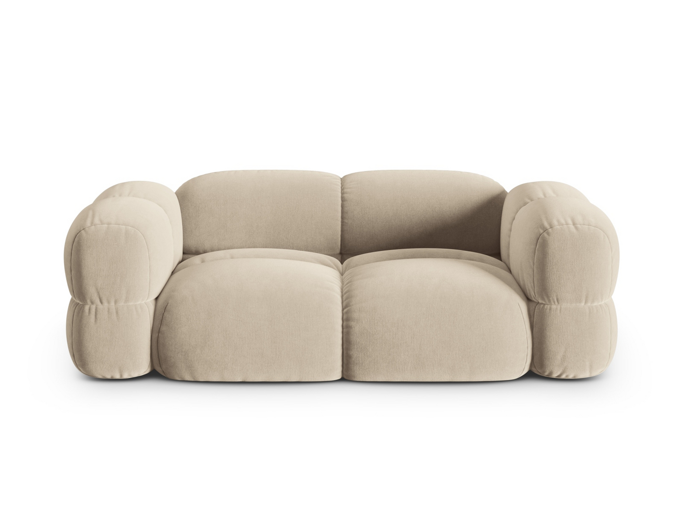 Cosmopolitan Design fløyelssofa, "Loretto", 3-seter, 210 × 100 × 68 cm, Vogue, svarte plastben