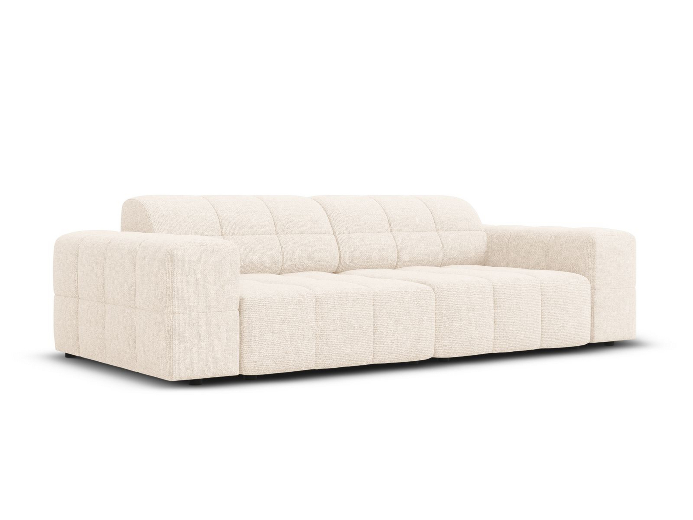 Cosmopolitan Design sofa, "Chicago", 3-seter, 212 × 102 × 78 cm, Haga, svarte plastben
