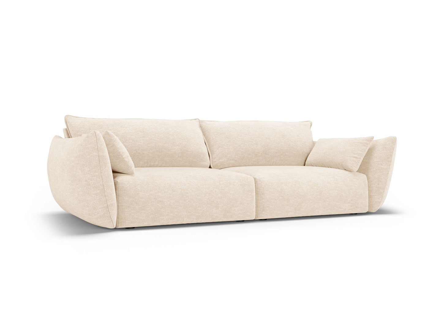 Cosmopolitan Design sofa, "Matera", 3-seter, 208 × 110 × 85 cm, Haga, svarte plastben