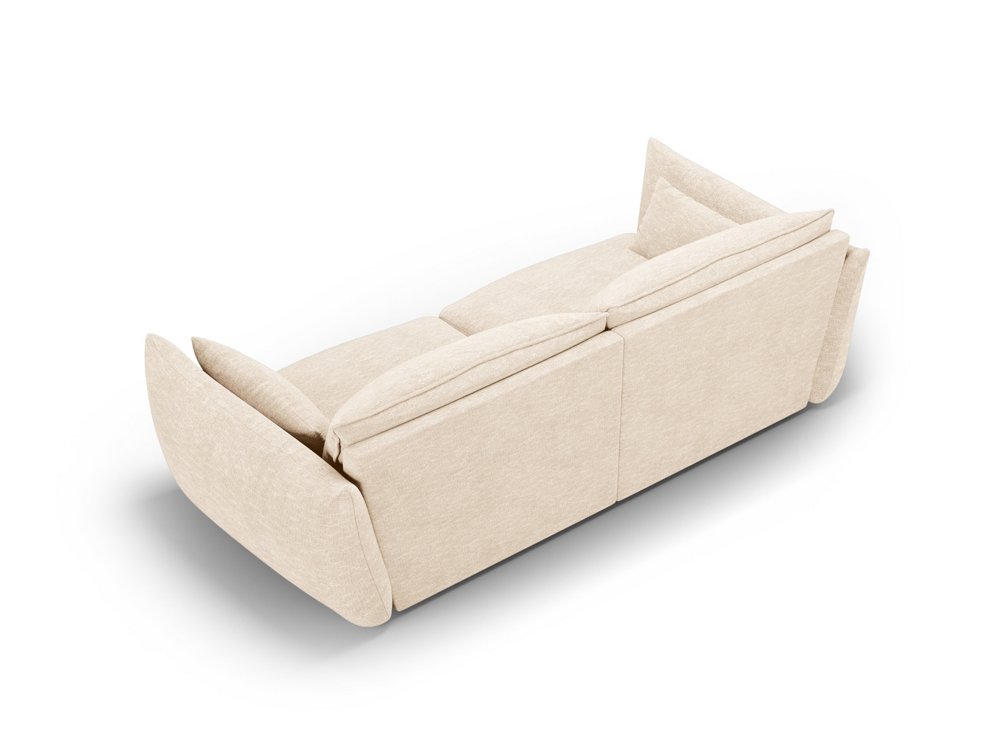 Cosmopolitan Design sofa, "Matera", 3-seter, 208 × 110 × 85 cm, Haga, svarte plastben