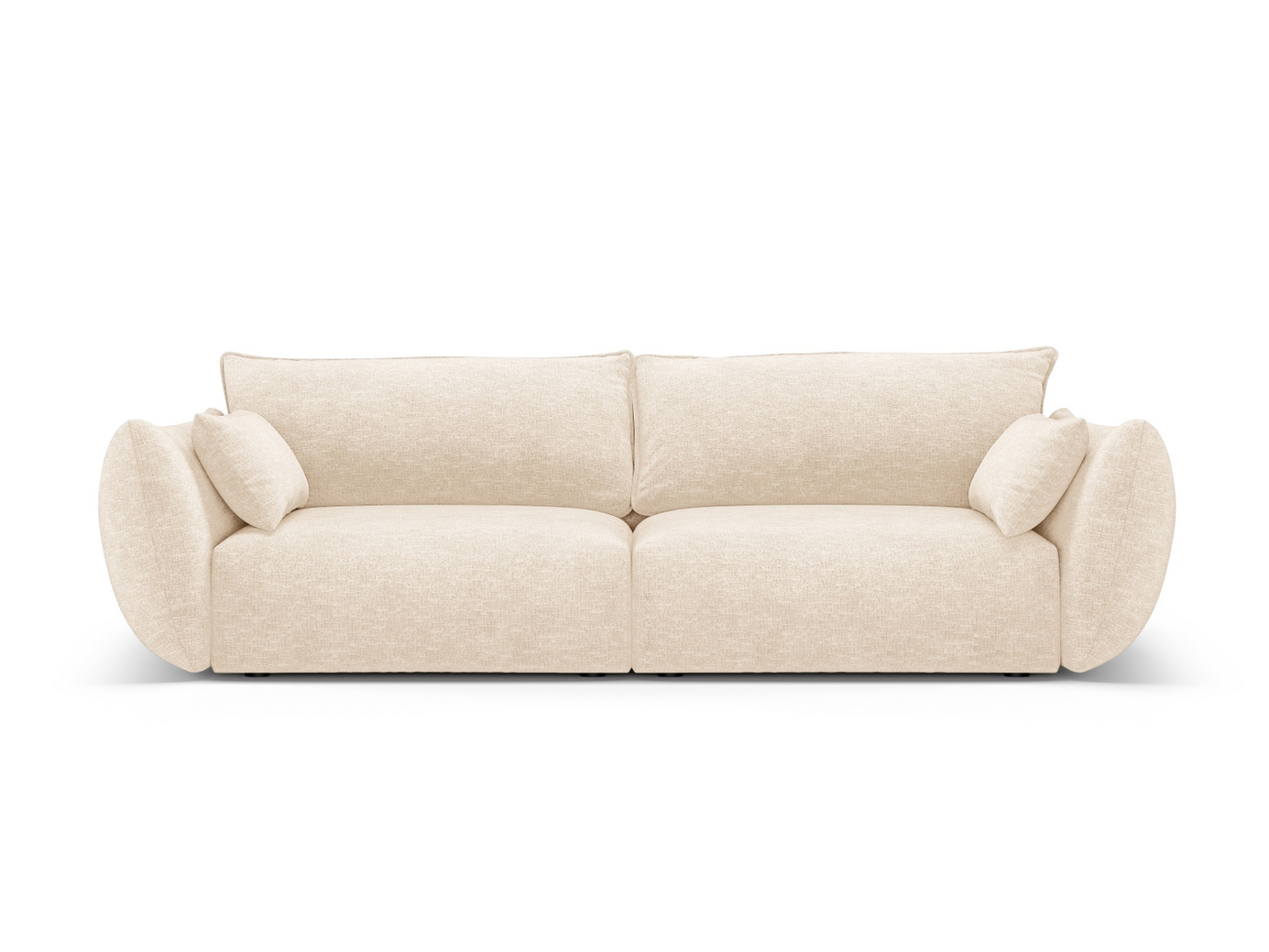 Cosmopolitan Design sofa, "Matera", 3-seter, 208 × 110 × 85 cm, Haga, svarte plastben