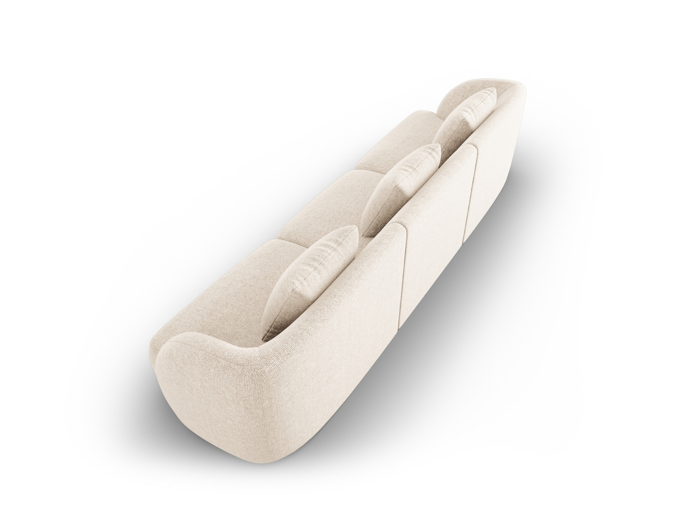 Cosmopolitan Design sofa, "Tulum", 3-seter, 255 × 90 × 70 cm, Haga, svarte plastben