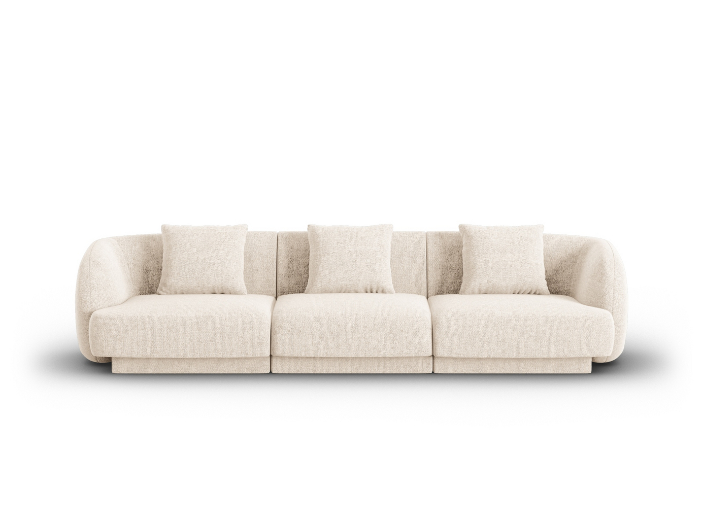 Cosmopolitan Design sofa, "Tulum", 3-seter, 255 × 90 × 70 cm, Haga, svarte plastben