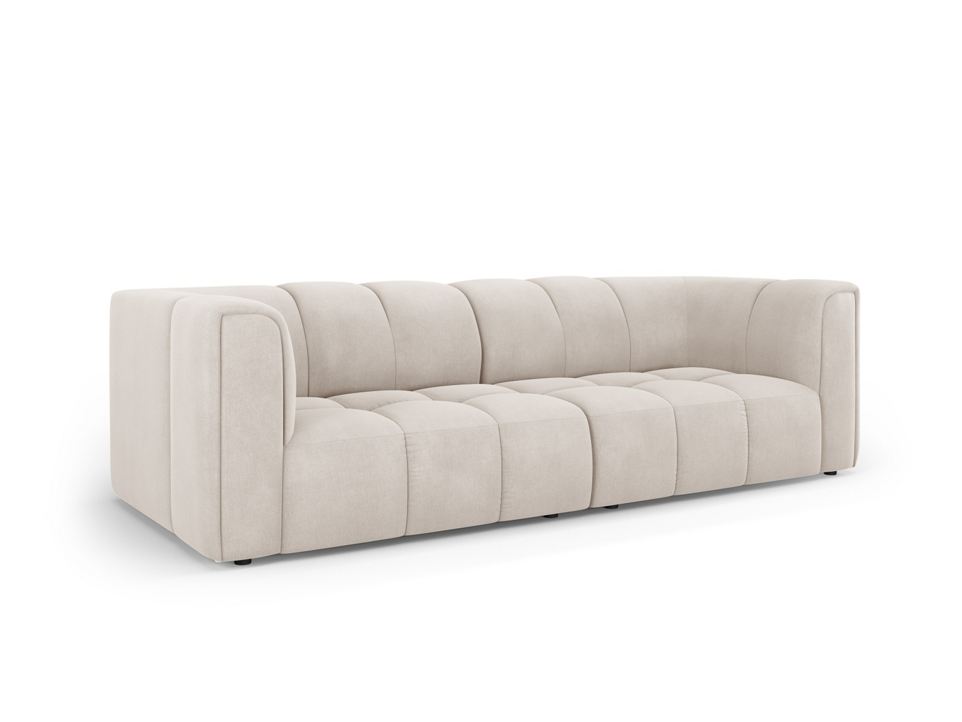 Cosmopolitan Design modulsofa, "Moritz", 3-seter, 226 × 96 × 70 cm, Rebel, svarte plastben