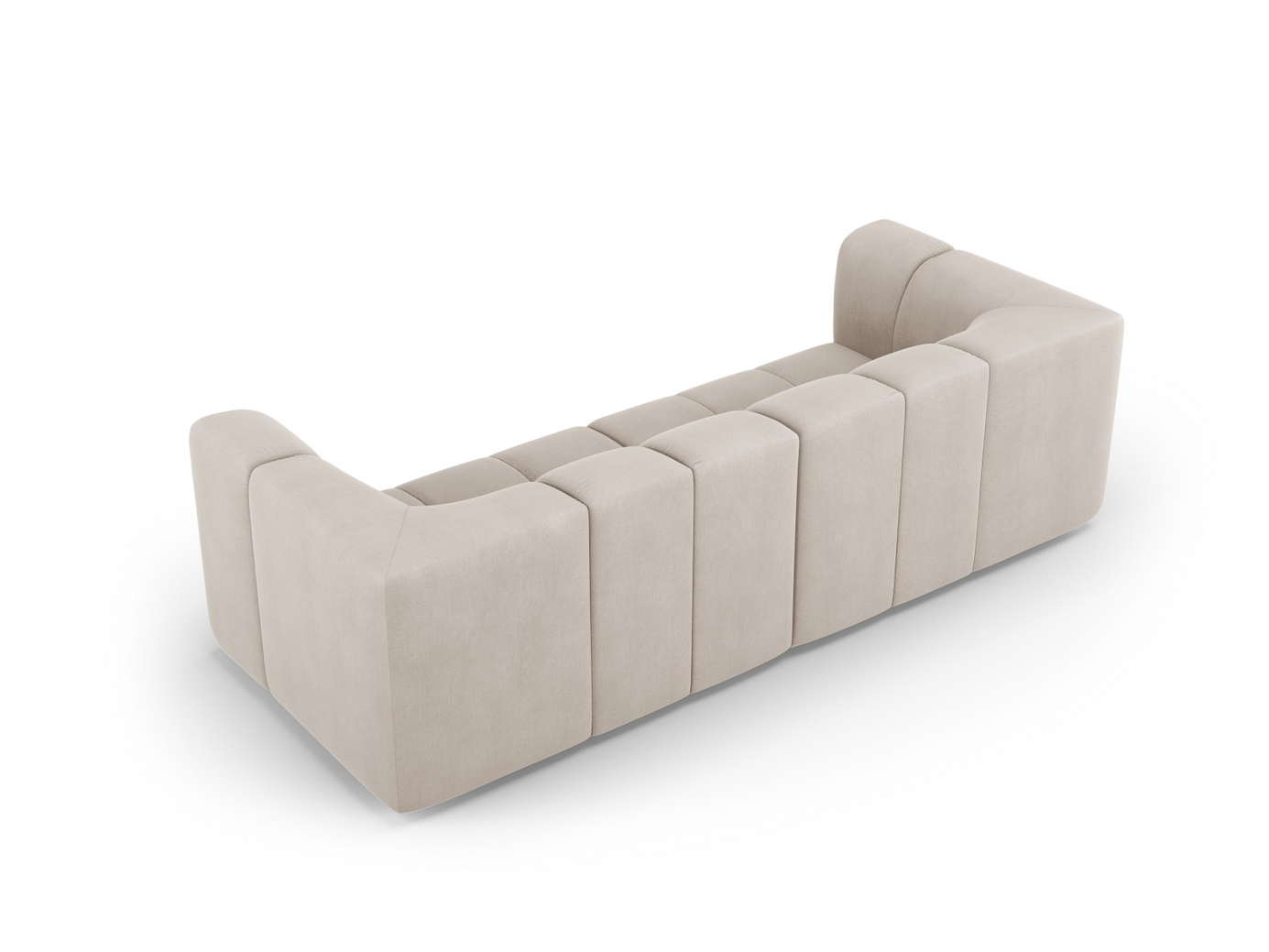 Cosmopolitan Design modulsofa, "Moritz", 3-seter, 226 × 96 × 70 cm, Rebel, svarte plastben
