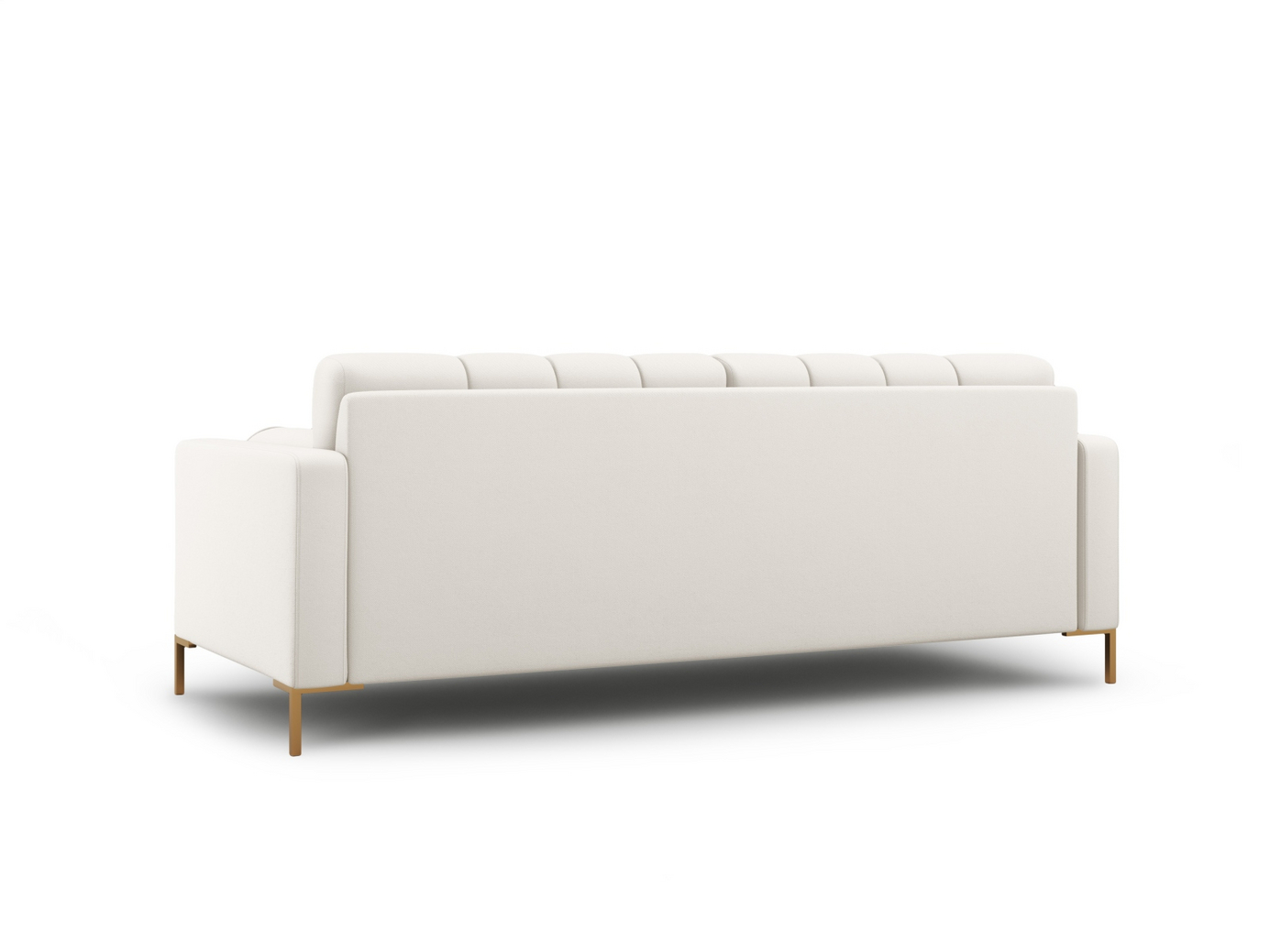 Cosmopolitan Design sofa, "Bali", 3-seter, 177 × 96 × 75 cm, Neve, gullfargede metallben