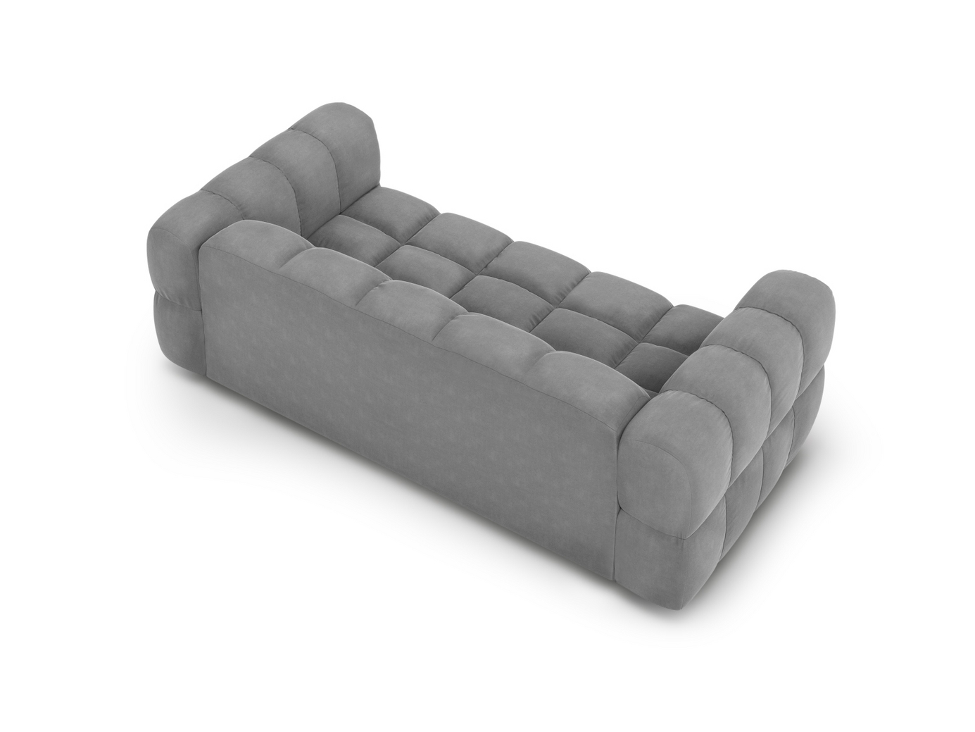 Cosmopolitan Design fløyelssofa, "Sky", 3-seter, 214 × 102 × 70 cm, Casino, svarte plastben