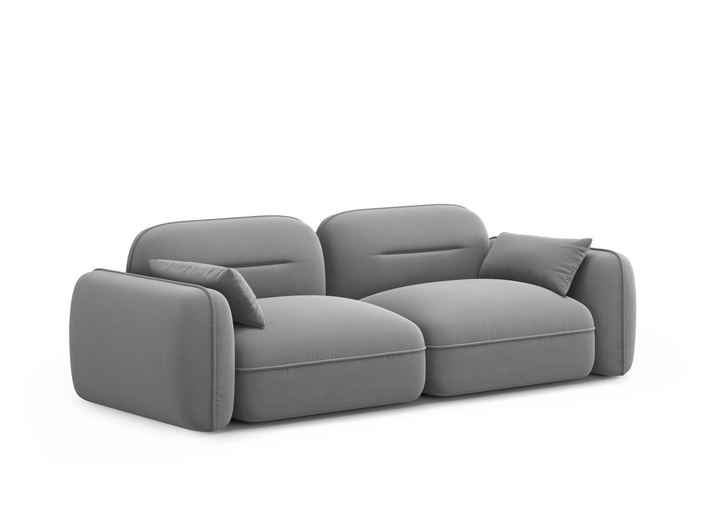 Cosmopolitan Design fløyelsmodulsofa, "Sydney", 3-seter, 230 × 90 × 70 cm, Casino, svarte plastben