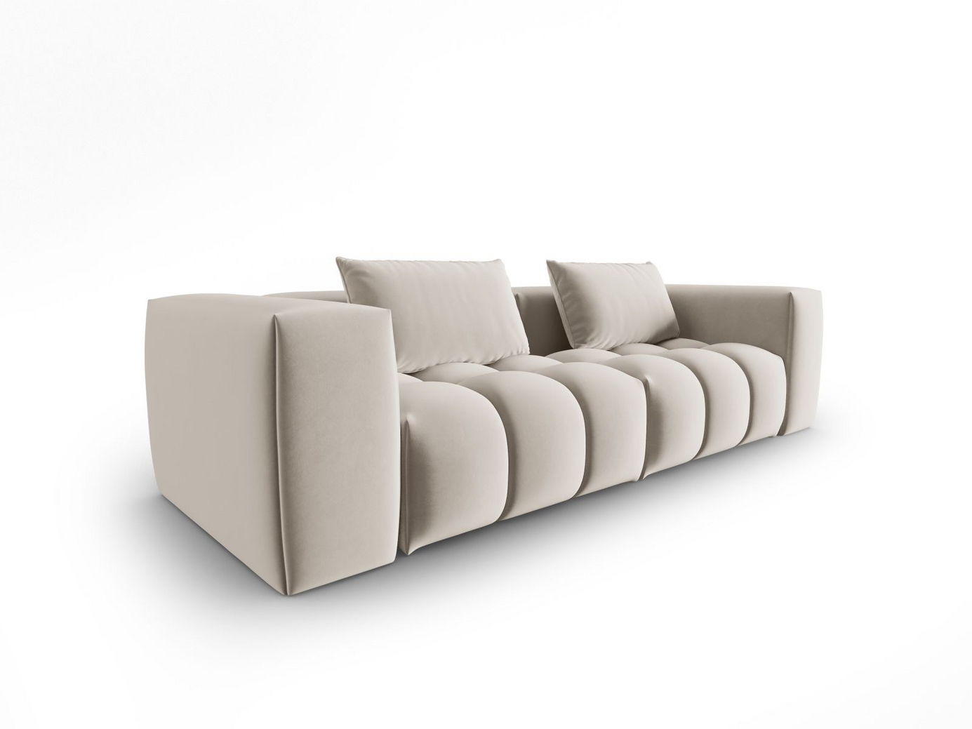 Cosmopolitan Design fløyelsmodulsofa, "Verona", 3-seter, 230 × 85 × 70 cm, Casino, svarte plastben
