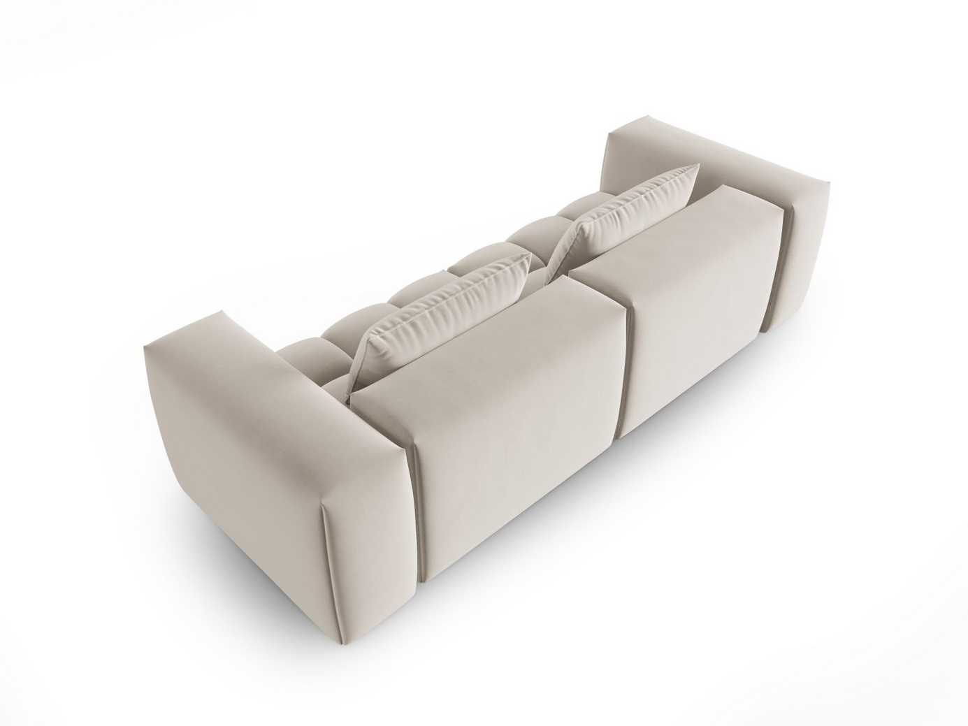 Cosmopolitan Design fløyelsmodulsofa, "Verona", 3-seter, 230 × 85 × 70 cm, Casino, svarte plastben
