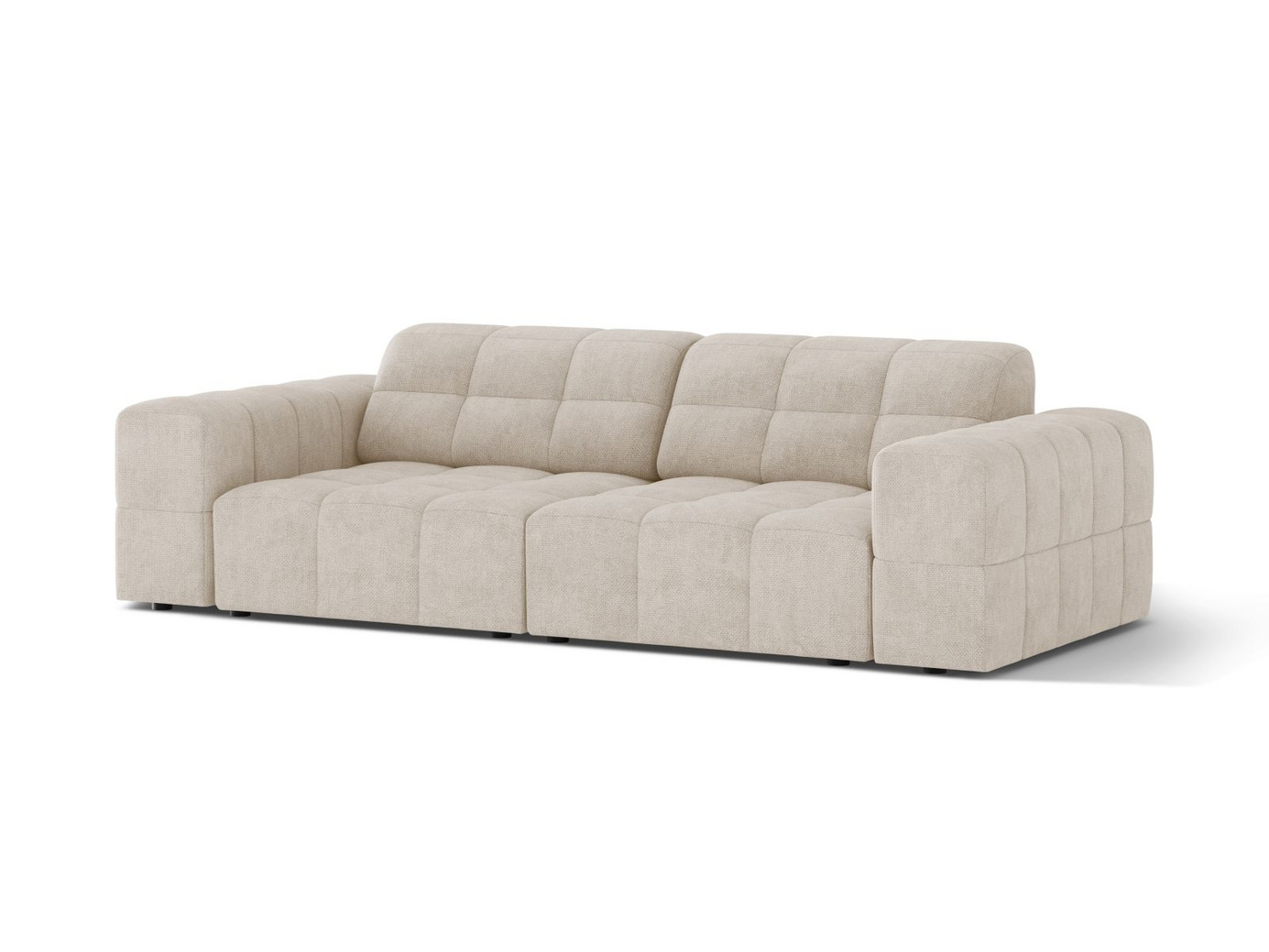 Cosmopolitan Design sofa, "Chicago", 3-seter, 212 × 102 × 78 cm, Eden 10, svarte plastben