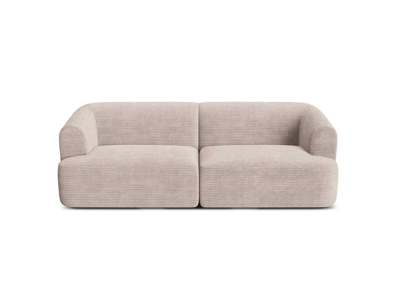 Cosmopolitan Design modulsofa, "Campi", 3-seter, 220 × 90 × 70 cm, Lincoln, svarte plastben