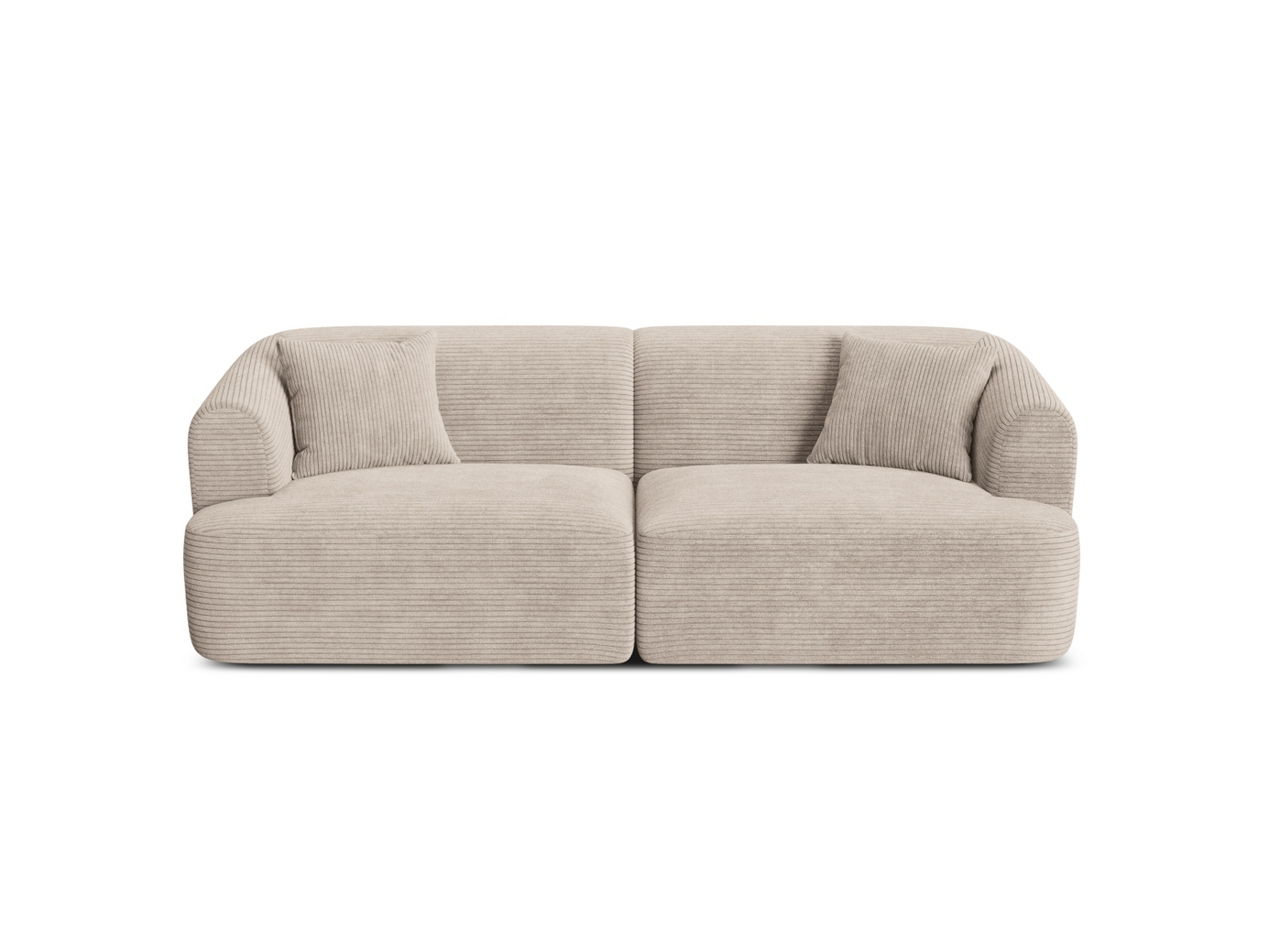 Cosmopolitan Design modulsofa, "Campi", 3-seter, 220 × 90 × 70 cm, Lincoln, svarte plastben