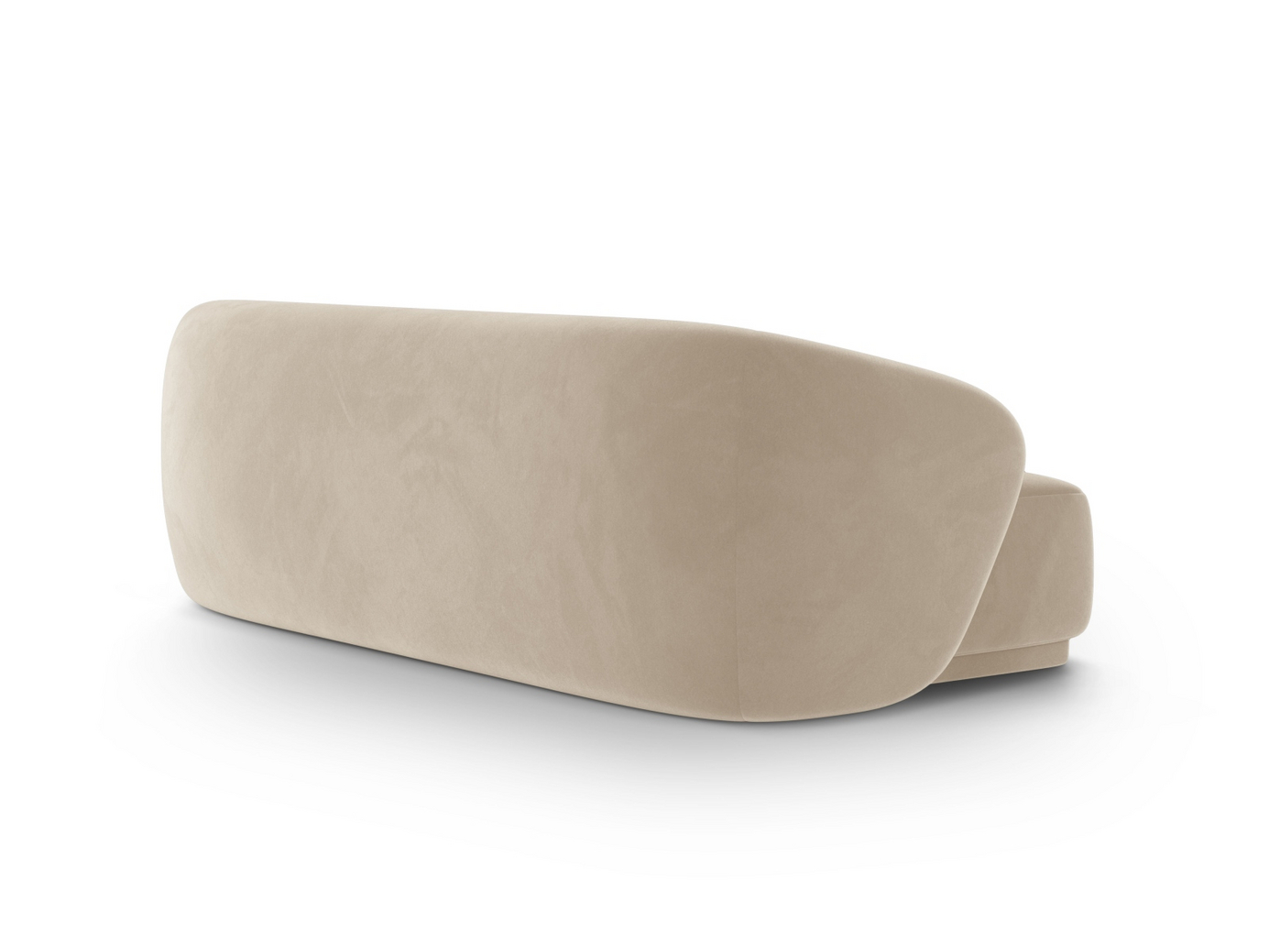Cosmopolitan Design fløyelssofa, "Gomera", 3-seter, 220 × 93 × 74 cm, Salvador, svarte plastben