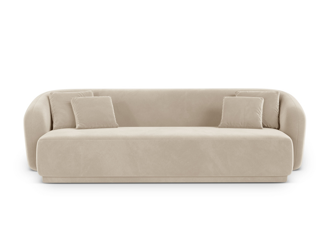 Cosmopolitan Design fløyelssofa, "Gomera", 3-seter, 220 × 93 × 74 cm, Salvador, svarte plastben