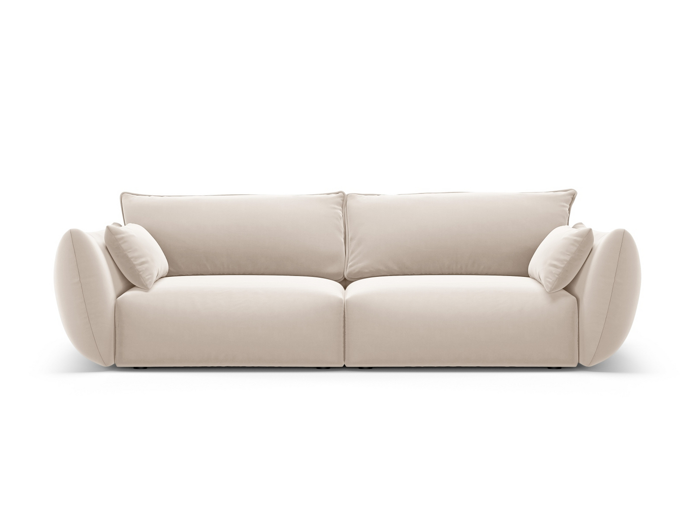 Cosmopolitan Design fløyelssofa, "Matera", 3-seter, 208 × 110 × 85 cm, Salvador, svarte plastben