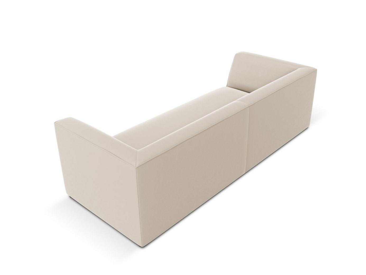 Cosmopolitan Design fløyelssofa, "Siena", 3-seter, 232 × 92 × 69 cm, Salvador, svarte plastben
