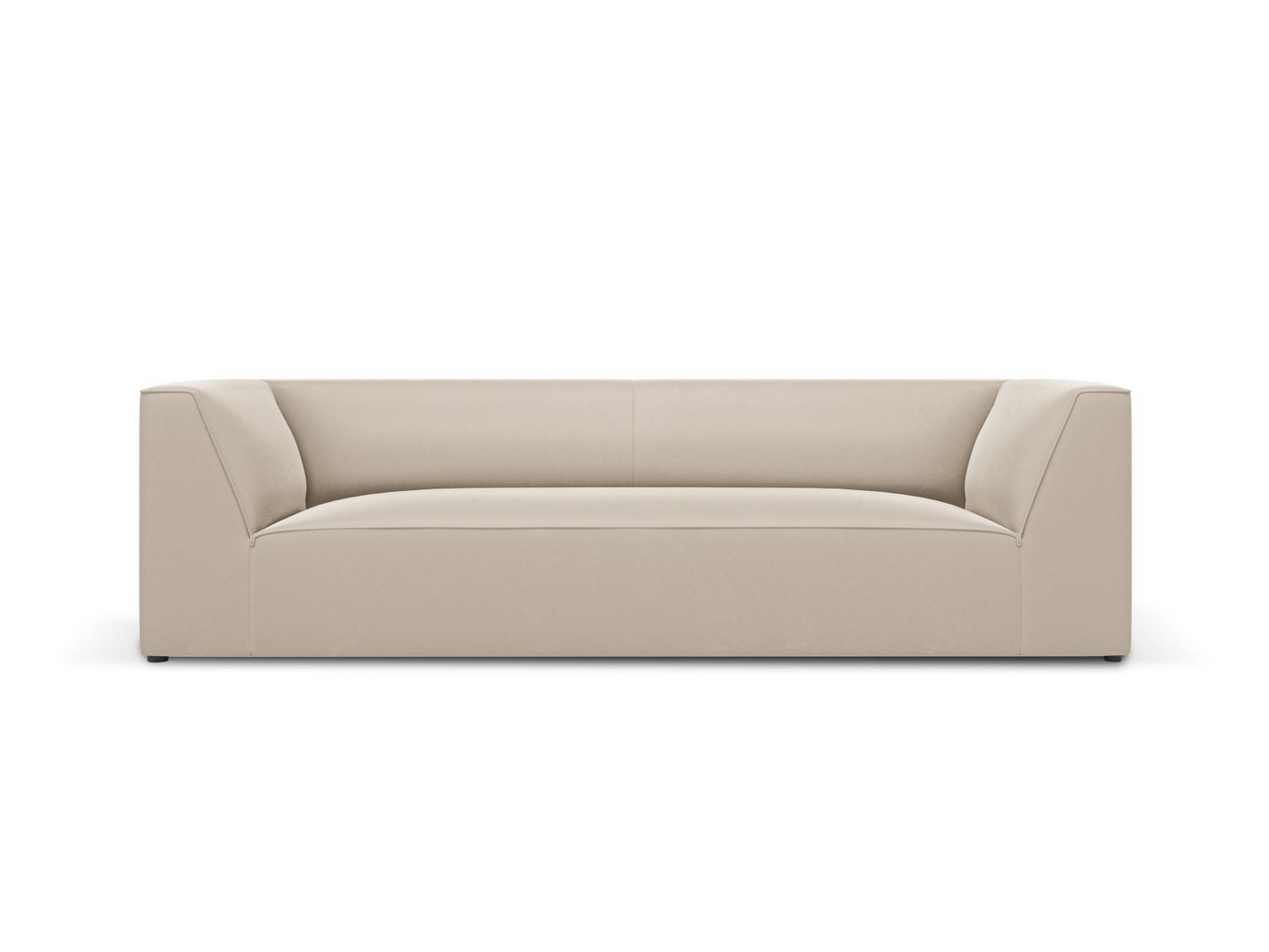 Cosmopolitan Design fløyelssofa, "Siena", 3-seter, 232 × 92 × 69 cm, Salvador, svarte plastben
