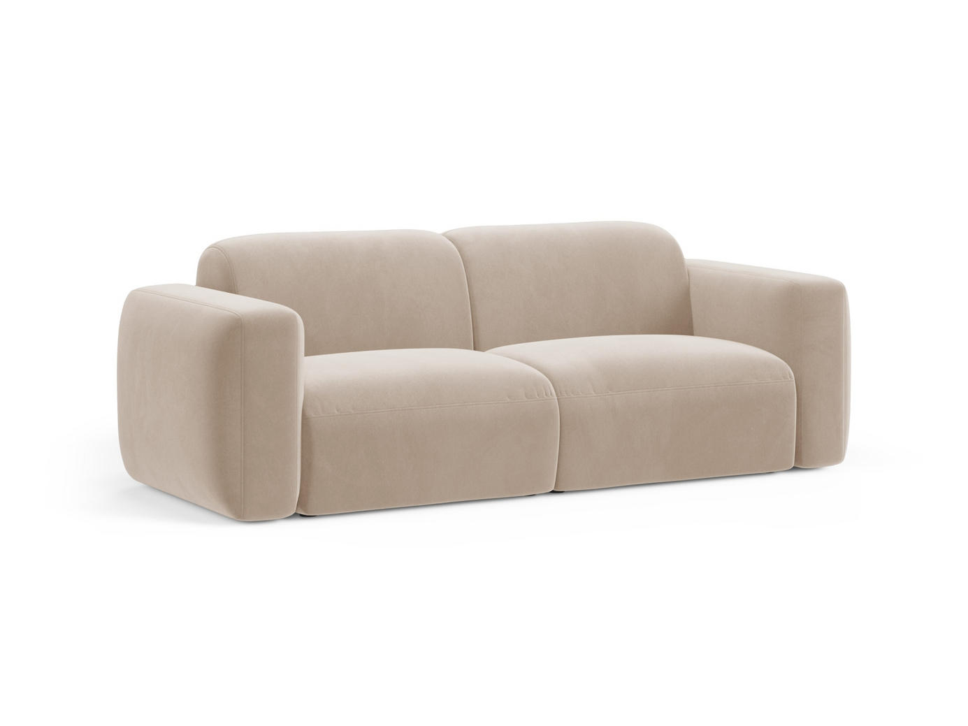 Cosmopolitan Design fløyelsmodulsofa, "Strino", 3-seter, 220 × 98 × 78 cm, Salvador, svarte plastben
