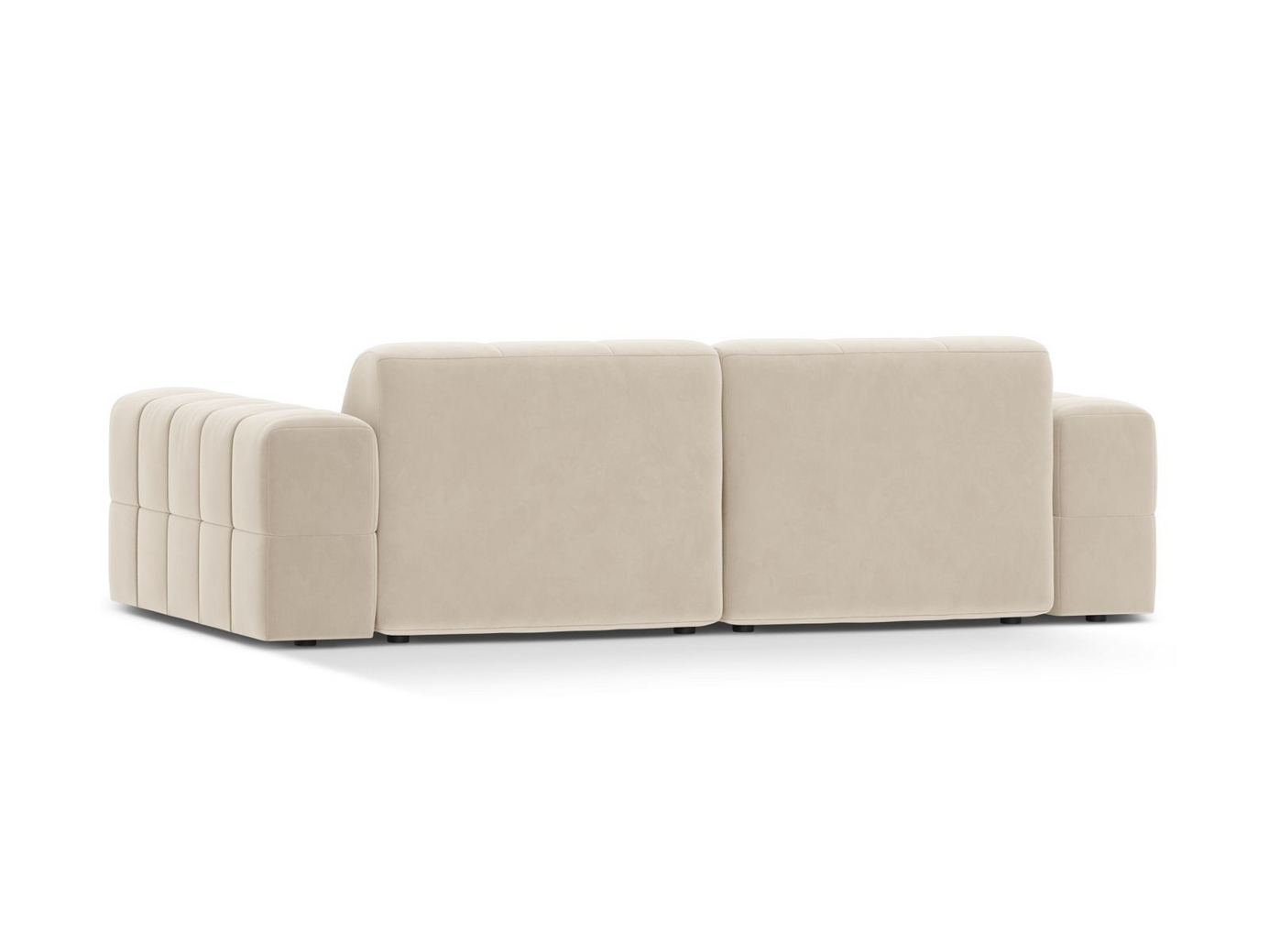Cosmopolitan Design fløyelssofa, "Chicago", 3-seter, 212 × 102 × 78 cm, Bluvel, svarte plastben