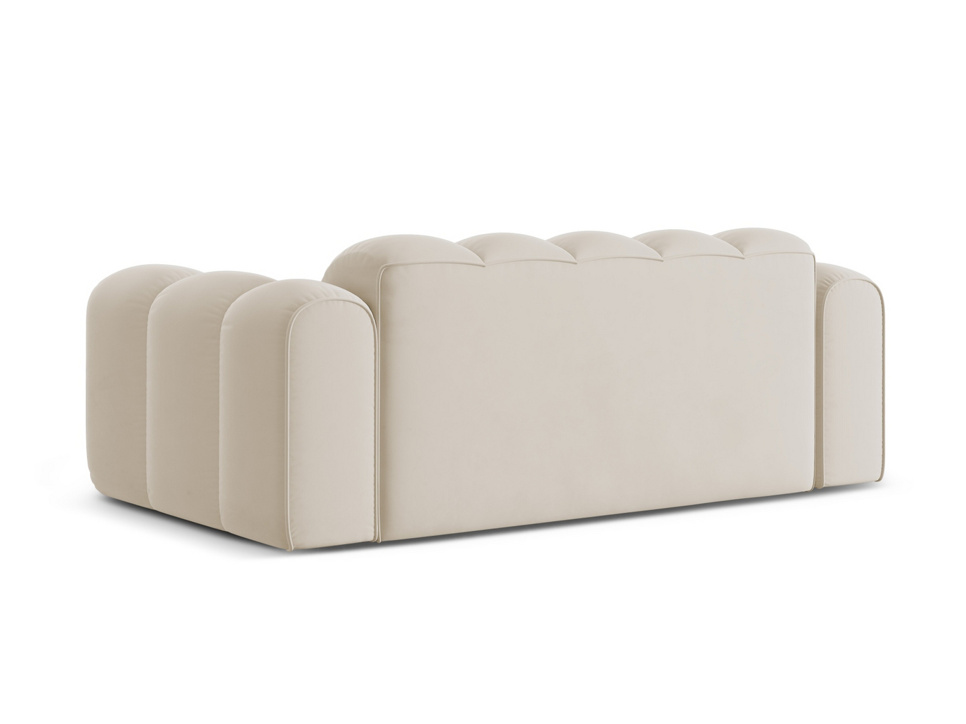 Cosmopolitan Design fløyelssofa, "Treno", 3-seter, 210 × 94 × 70 cm, Bluvel, svarte plastben