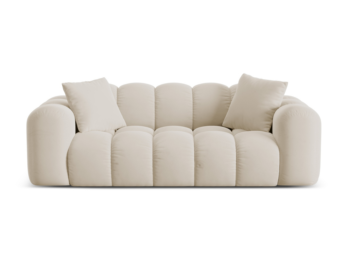 Cosmopolitan Design fløyelssofa, "Treno", 3-seter, 210 × 94 × 70 cm, Bluvel, svarte plastben