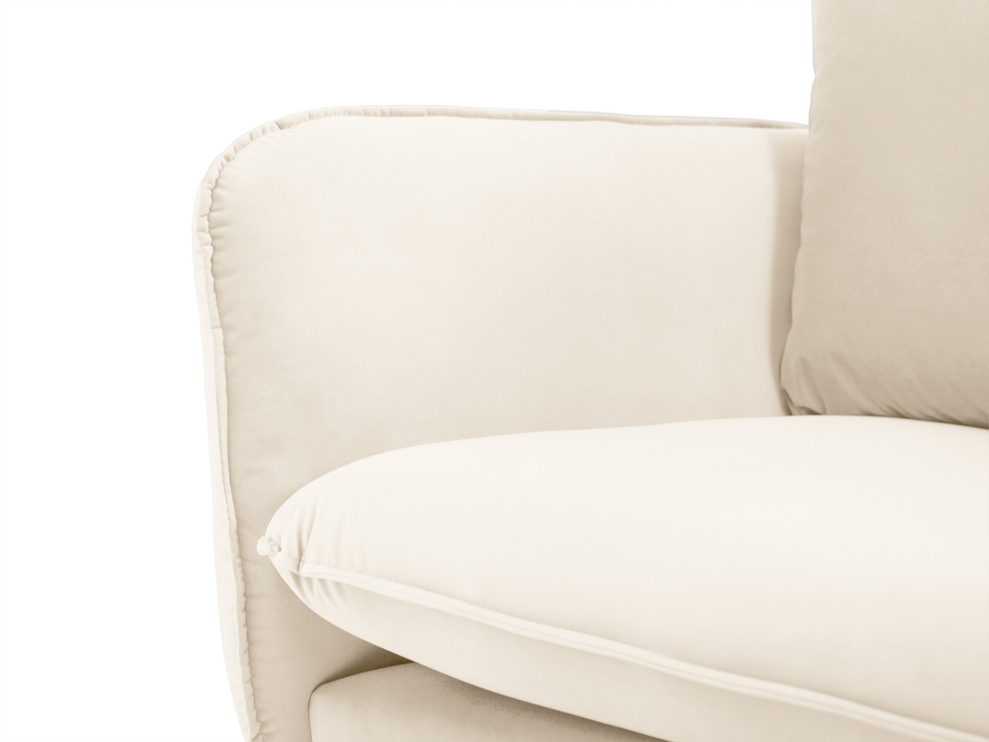 Cosmopolitan Design fløyelssofa, "Vienna", 3-seter, 200 × 92 × 95 cm, Bluvel, svarte metallben