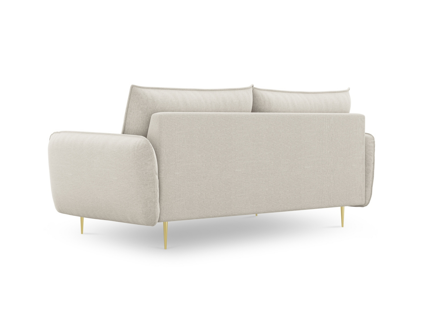 Cosmopolitan Design sofa, "Vienna", 3-seter, 200 × 92 × 95 cm, Positano, gullfargede metallben