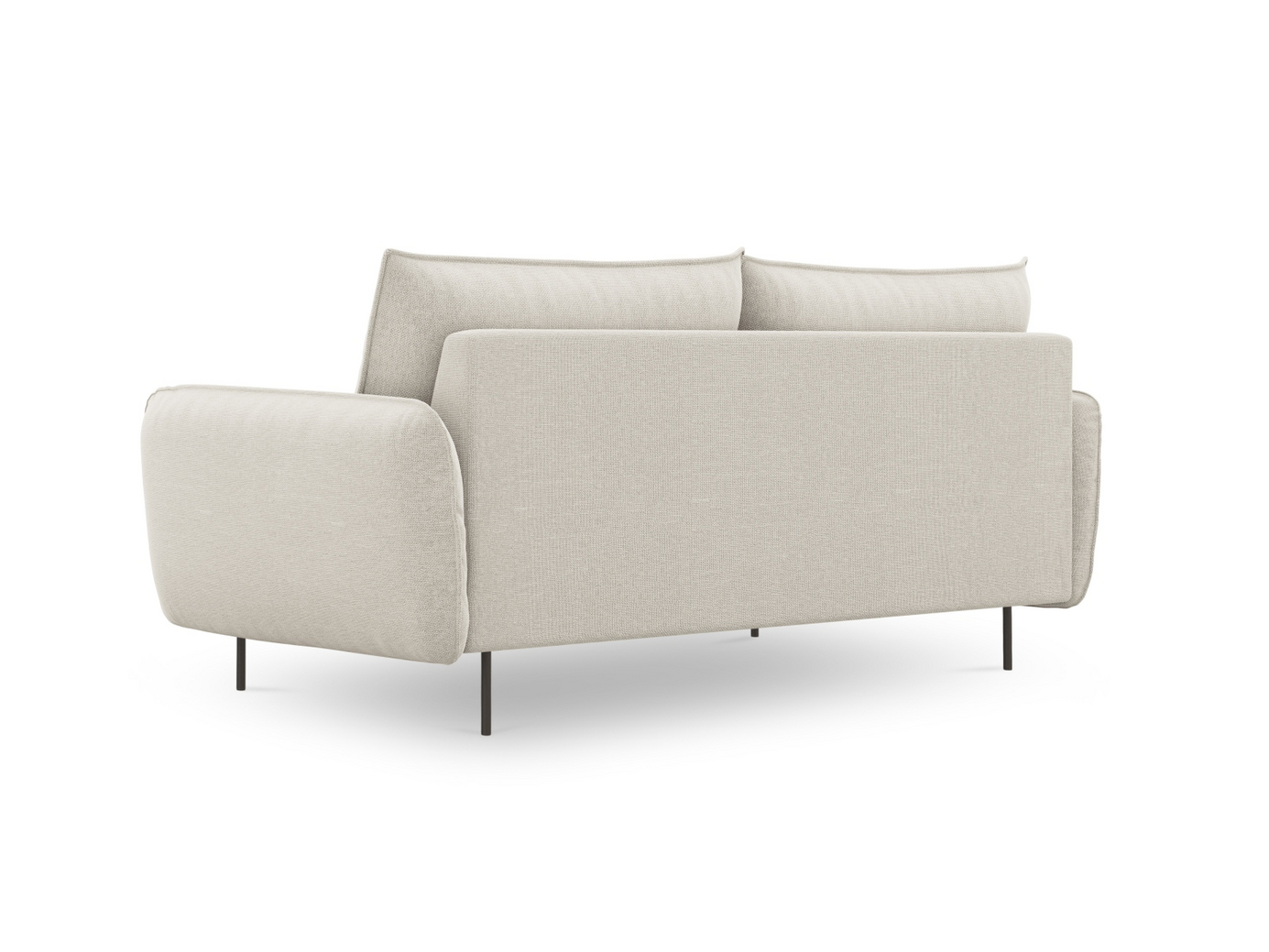 Cosmopolitan Design sofa, "Vienna", 3-seter, 200 × 92 × 95 cm, Positano, svarte metallben