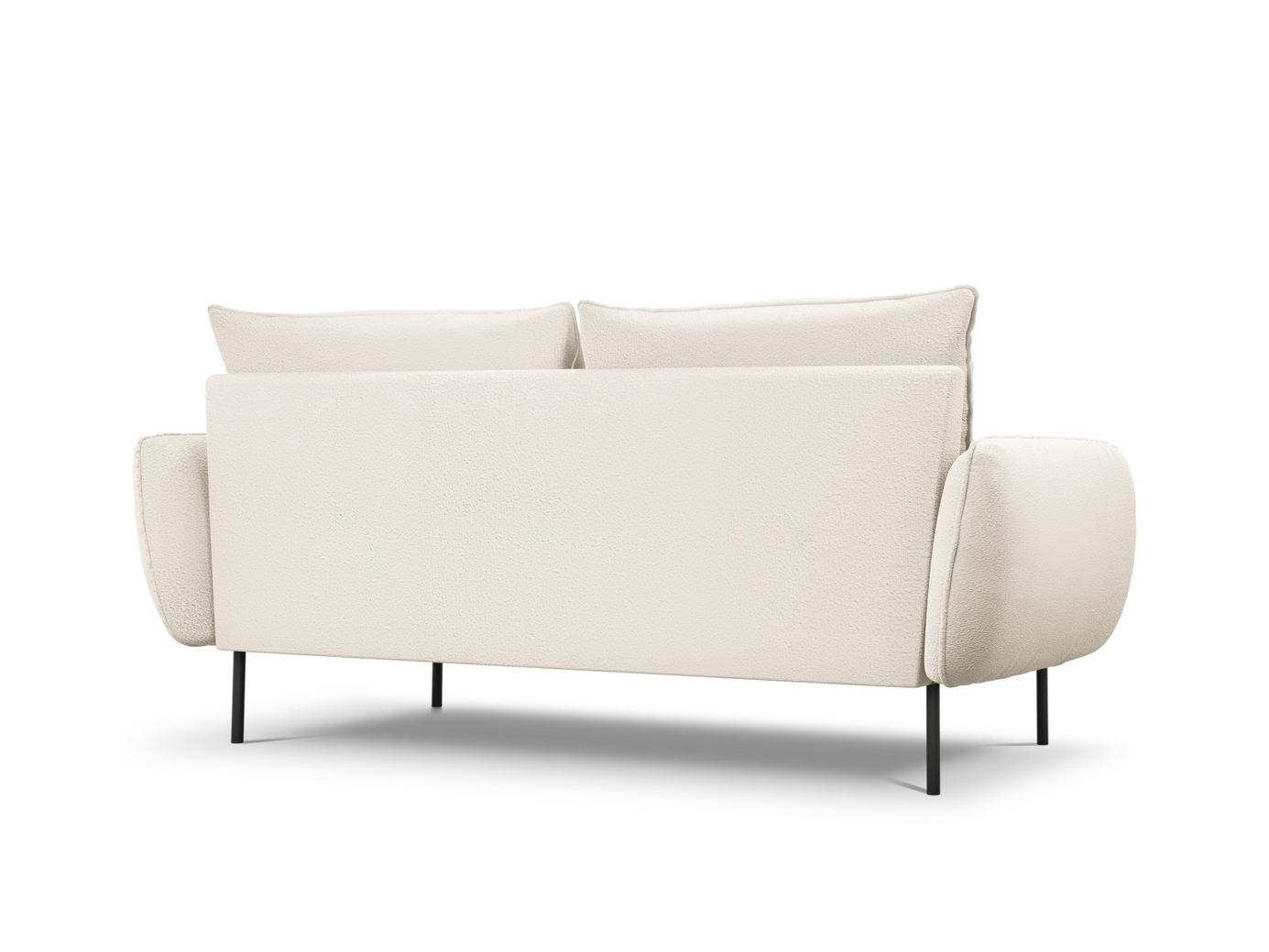 Cosmopolitan Design bouclé-sofa, "Vienna", 3-seter, 200 × 92 × 95 cm, Ascot, svarte metallben