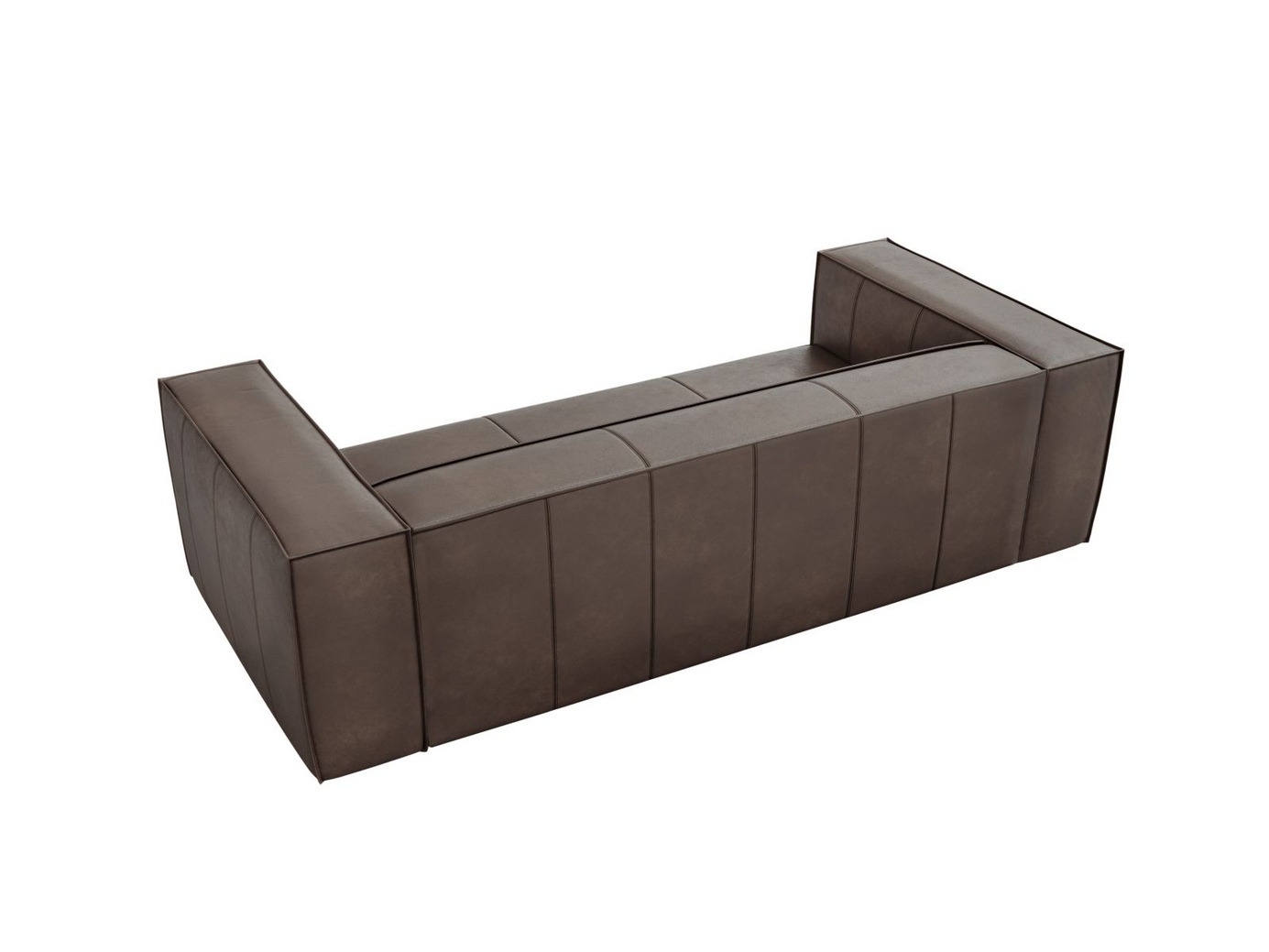 Cosmopolitan Design ekte skinn sofa, "Turin", 3-seter, 227 × 100 × 68 cm, Granada, ben i svart bøk