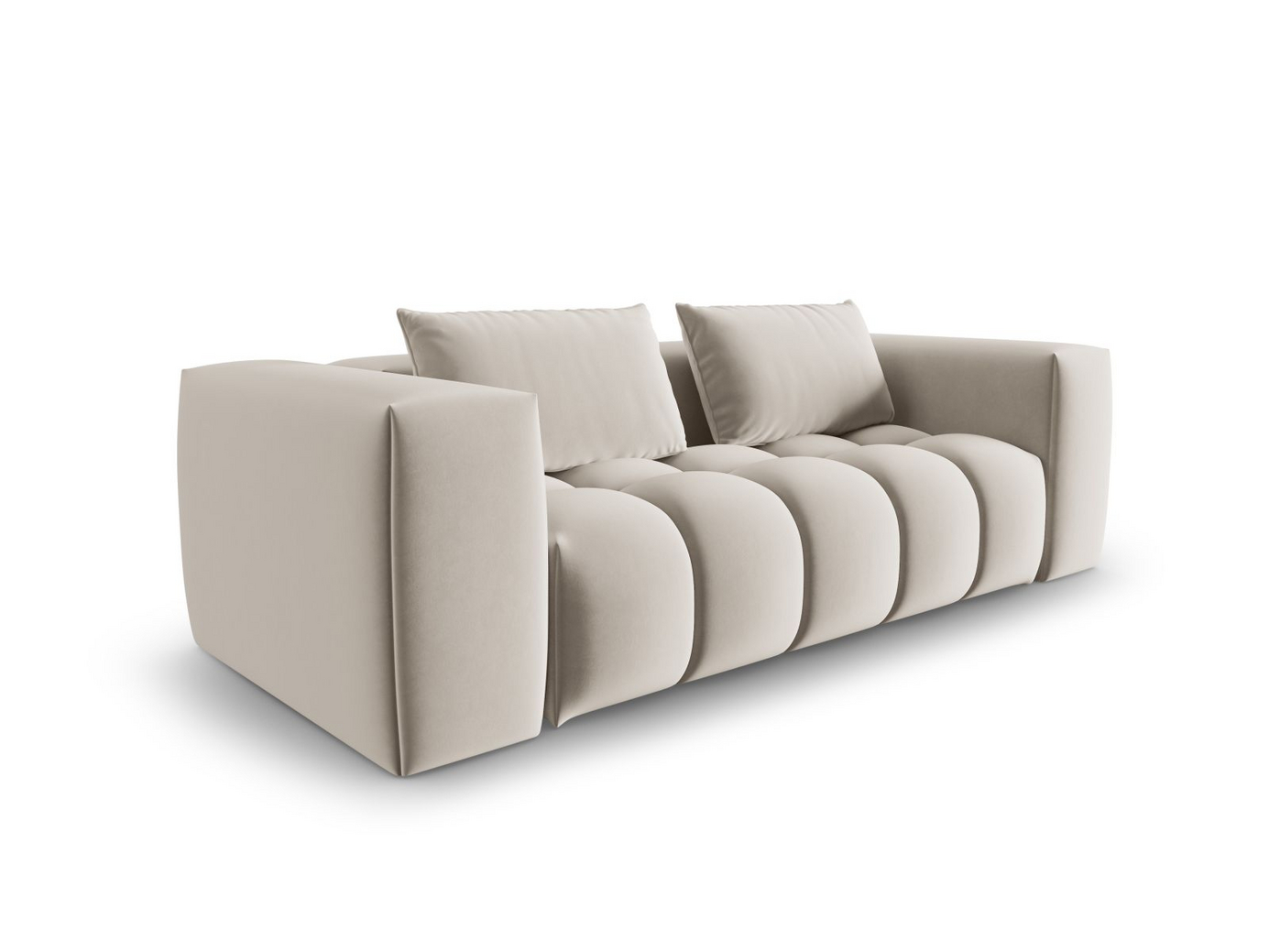Cosmopolitan Design fløyelsmodulsofa, "Verona", 3-seter, 200 × 85 × 70 cm, Casino, svarte plastben