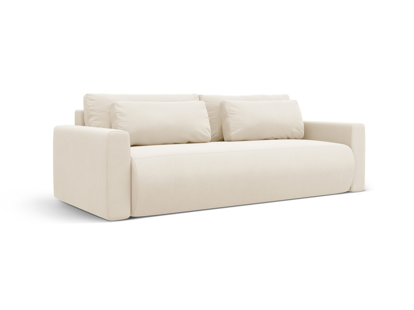 Cosmopolitan Design fløyelssovesofa med oppbevaring, "Belfast", 3-seter, 238 × 105 × 84 cm, Magic Velvet, svarte plastben